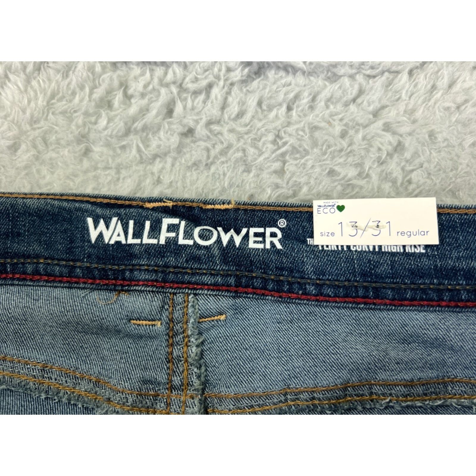 Vintage VINTAGE Wallflower Jeans Women's Flared Denim Pants 13 Blue Distressed Stretch 70s Boho Girls Size 34" / US 12 / IT 48 - 7 Thumbnail