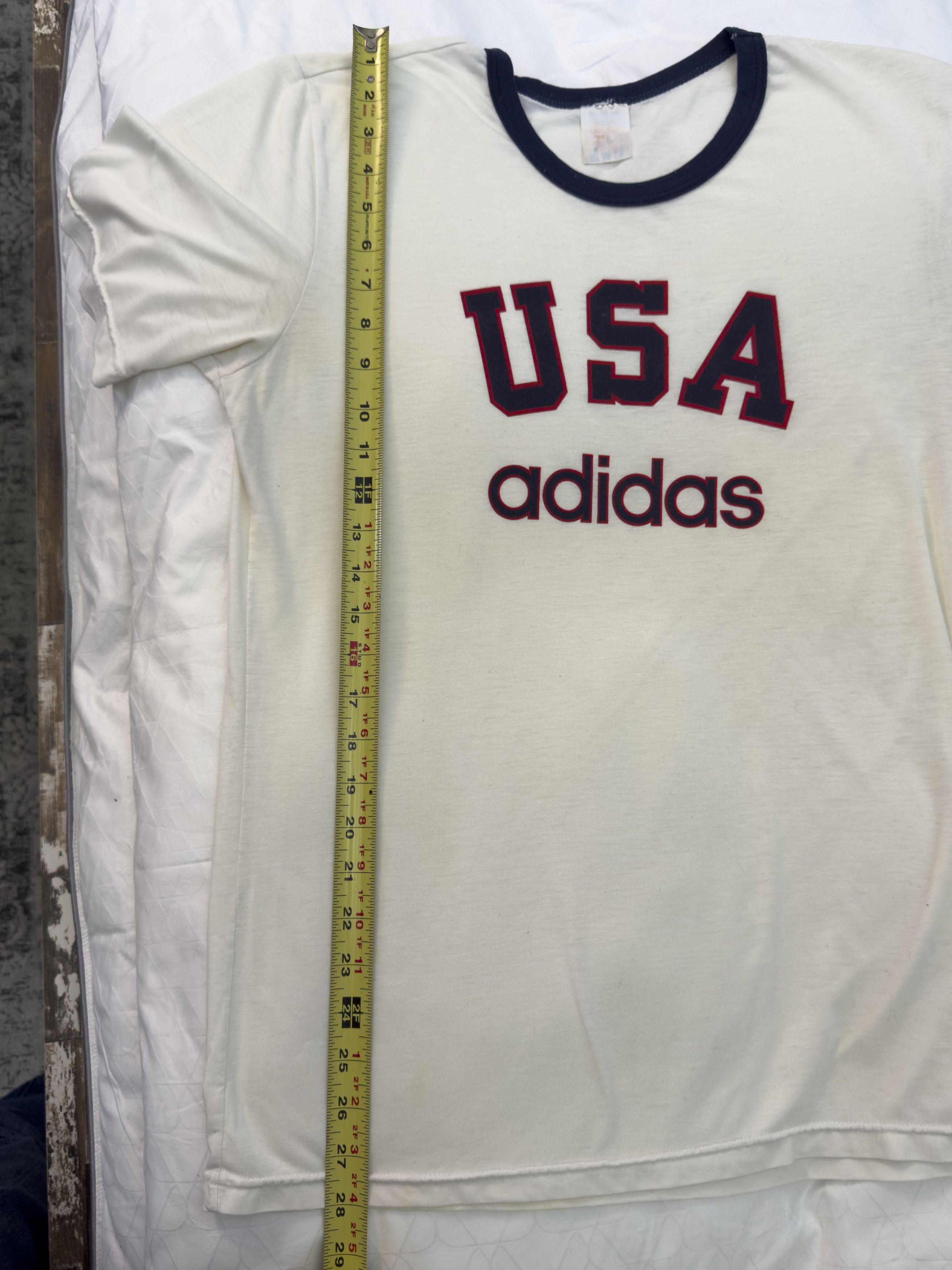 Adidas Vintage Adidas USA Ringer T-Shirt White/Navy/Red Size US L / EU 52-54 / 3 - 6 Thumbnail