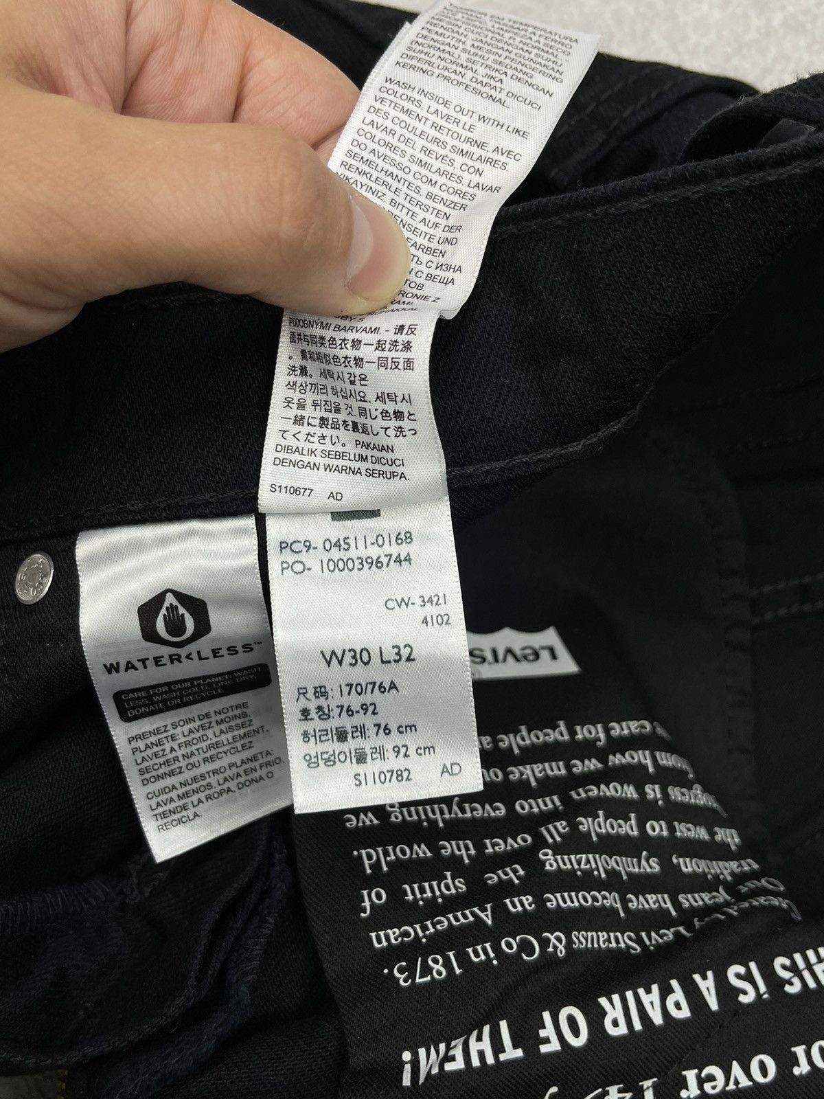 Levi's × Levi's Vintage Clothing Mens Levis 511 Strauss Denim Jeans Black Y2K Size US 30 / EU 46 - 8 Thumbnail