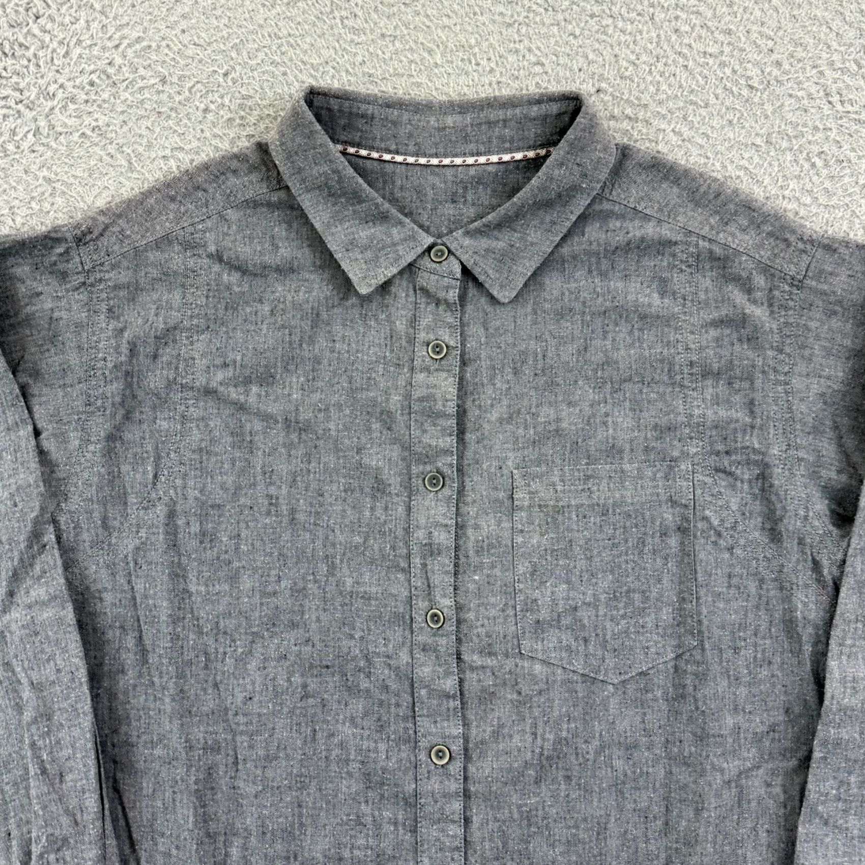 Prana Prana Shirt Women M Gray Long Sleeve Button Pocket Oversize Loose Roll Tab Shirt Women M Gray Oversized Pocket Button-Up Size M / US 6-8 / IT 42-44 - 4 Thumbnail