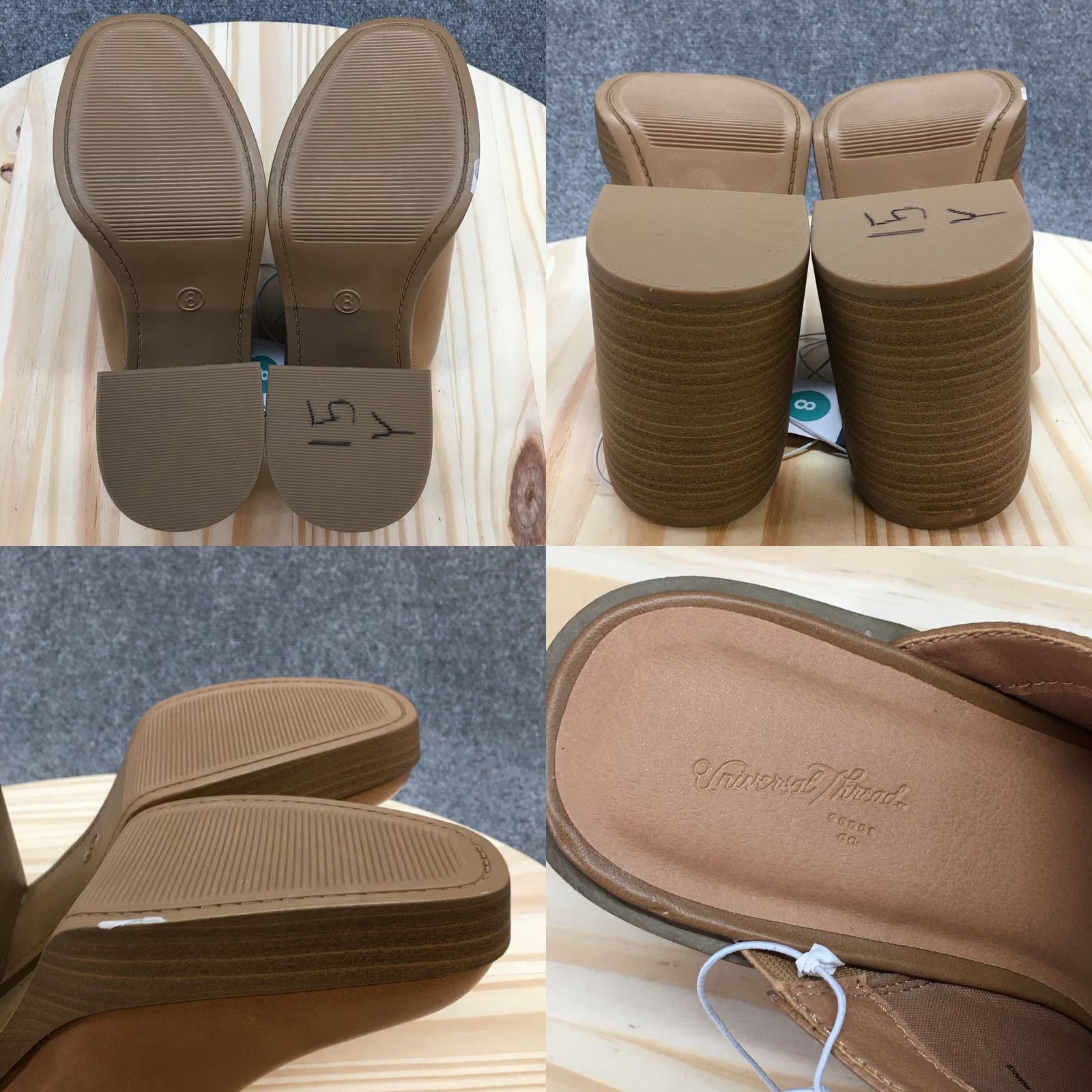Vintage Universal Thread Heels Tess Mule Brown Faux Leather Slip On Womens 8 Casual Block Heel New Size US 8 / IT 38 - 8 Thumbnail