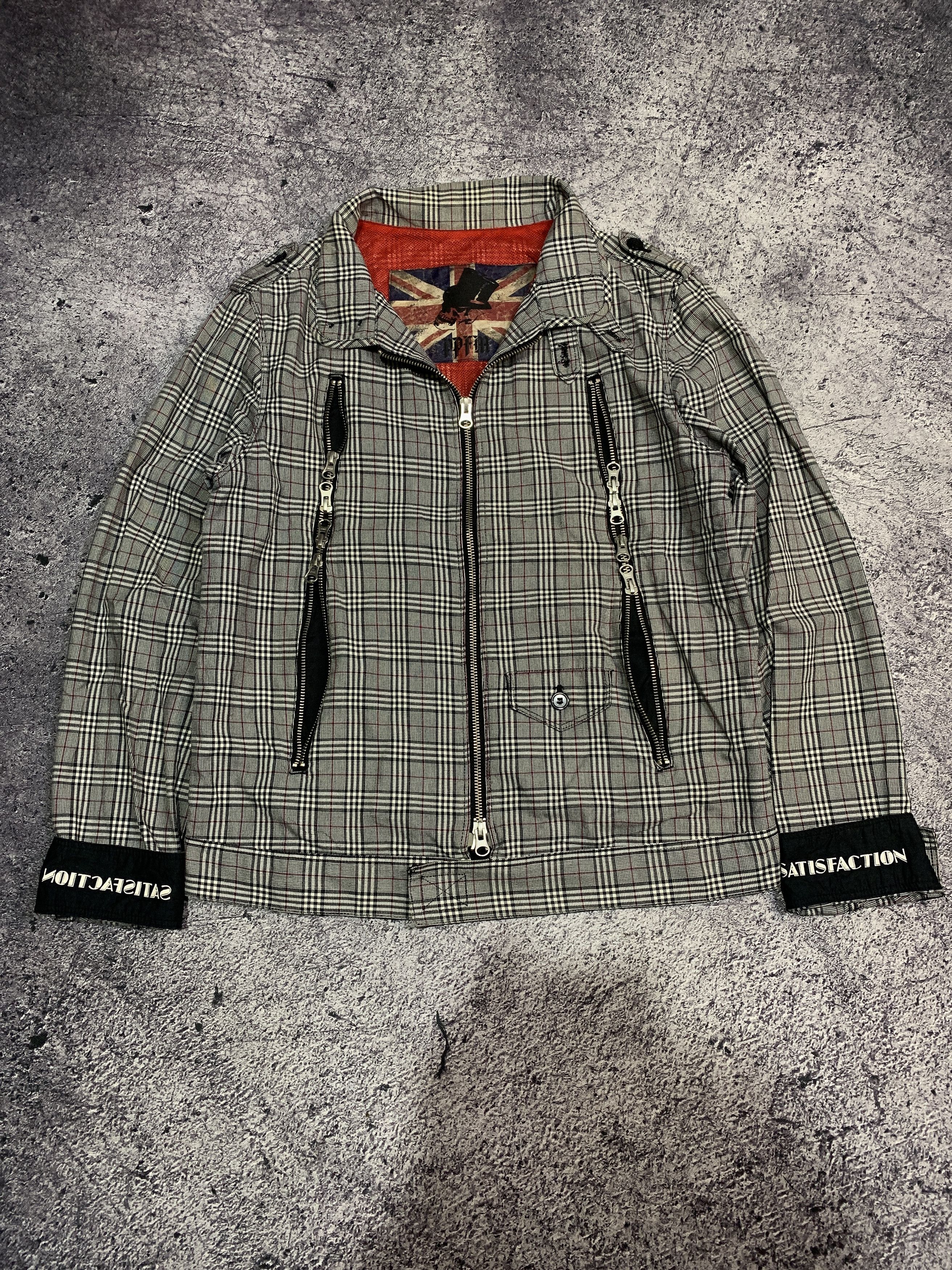 image of If Six Was Nine x Le Grande Bleu L G B 1990S Ppfm Satisfaction Plaid Zipper Bondage Jacket in Not S
