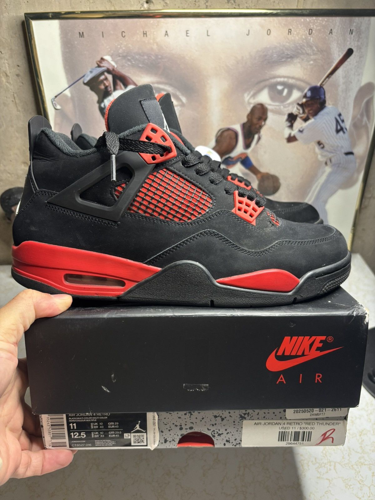 Jordan Brand Jordan Retro 4 ‘red thunder’ Size US 11 / EU 44 - 1 Thumbnail