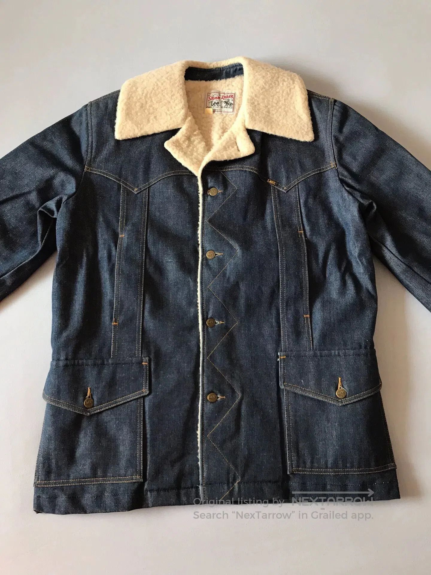 Lee 80s Lee Storm Rider Sherpa Lined Farm Coat. Size US L / EU 52-54 / 3 - 4 Thumbnail