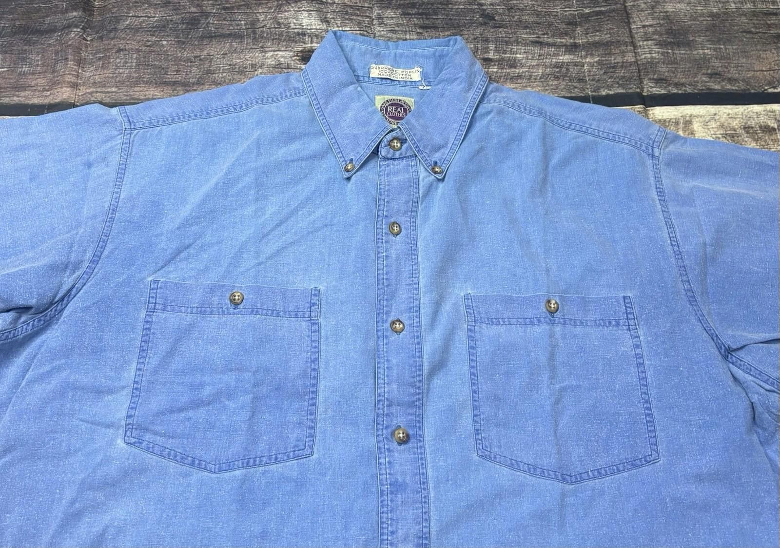 Saks Fifth Avenue 90s Saks Fifth Avenue Real Clothes Shirt Men XL Denim Poplin Size US XL / EU 56 / 4 - 4 Thumbnail