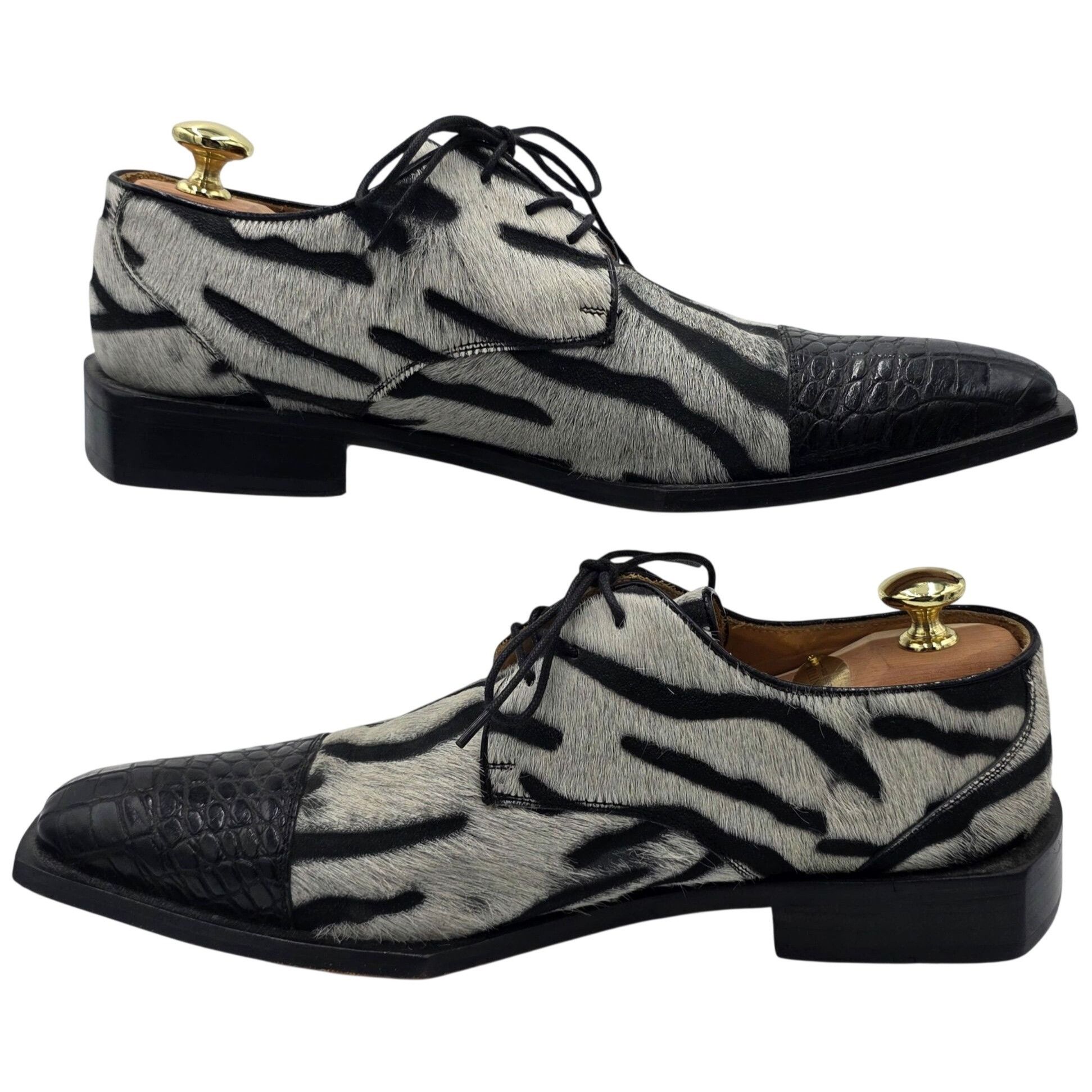 David Eden Vintage David Eden Men 9 Alligator Pony Hair Zebra Spectator Size US 9 / EU 42 - 7 Thumbnail