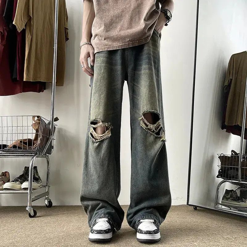 Japanese Brand Retro loose wide leg straight leg jeans Size US 30 / EU 46 - 1 Thumbnail