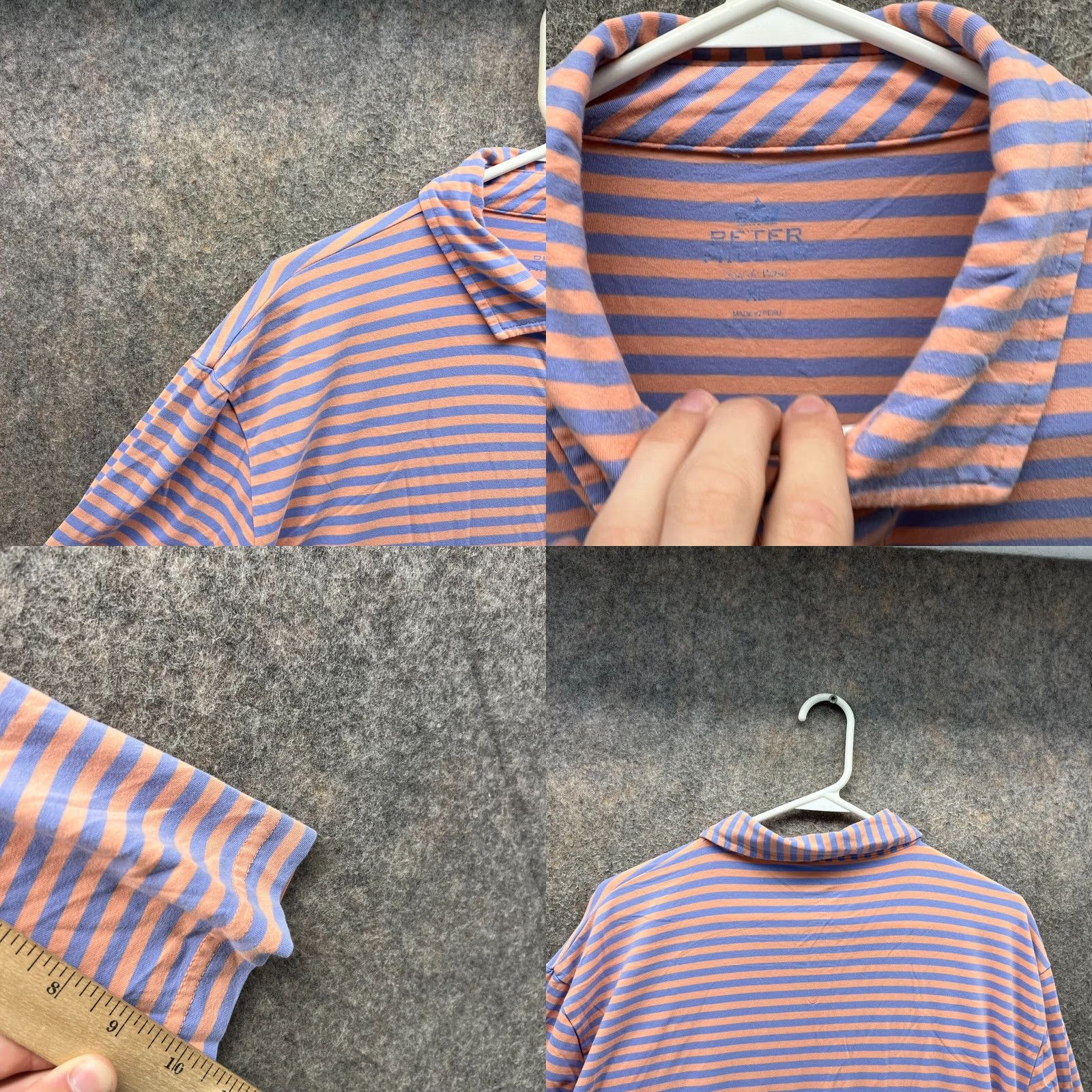 Peter Millar VINTAGE? No — Peter Millar Polo Shirt Mens XL Pink Blue Striped Seaside Preppy Golf Stretch Size US XL / EU 56 / 4 - 8 Thumbnail