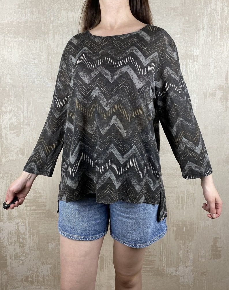 Designer Gudrun Sjoden 100% linen avant garde blouse tunic Size M / US 6-8 / IT 42-44 - 2 Thumbnail