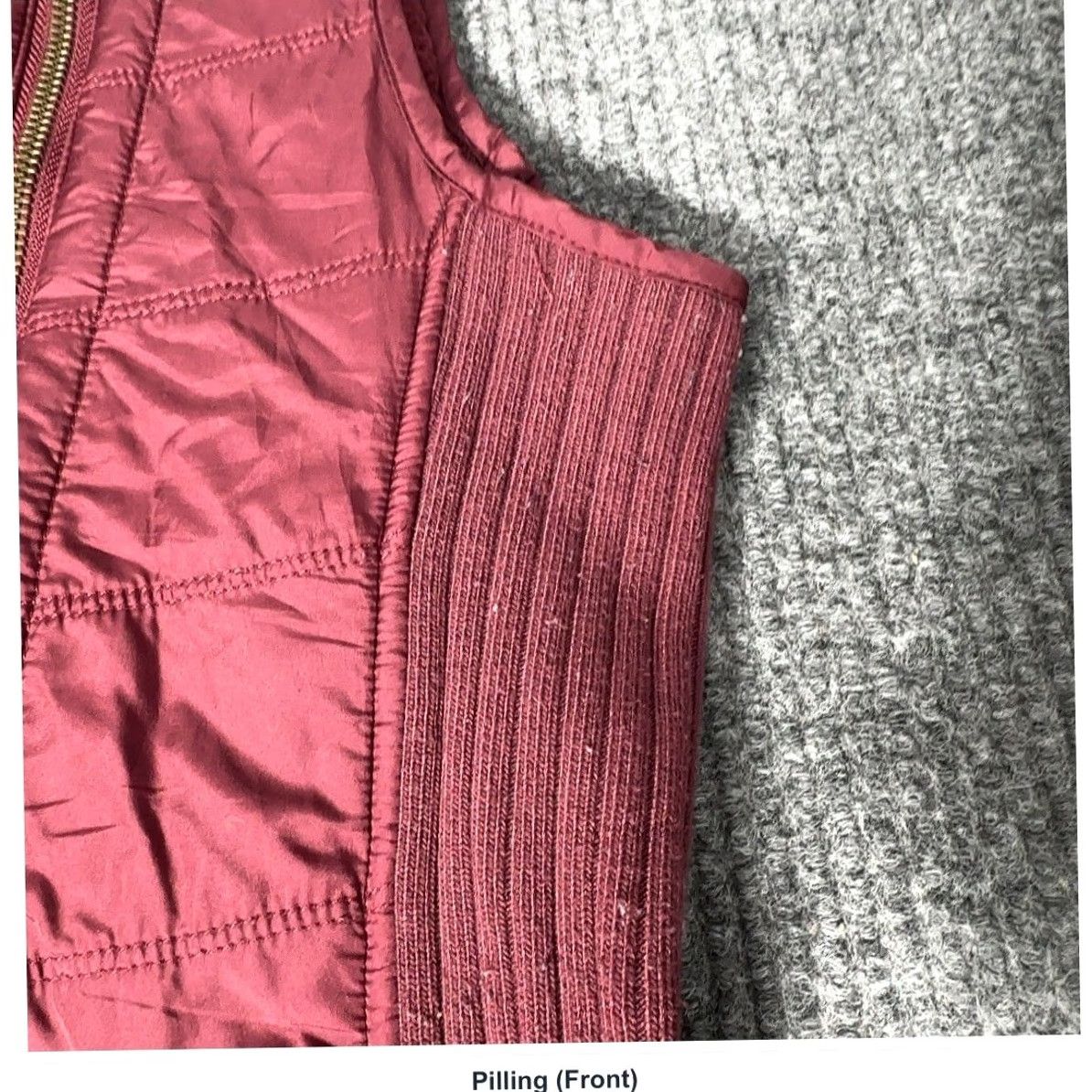 Prana Prana Quilted Vest Womens M Burgundy Asymmetrical Zip Mock Neck Puffer Ribbed Size M / US 6-8 / IT 42-44 - 4 Thumbnail