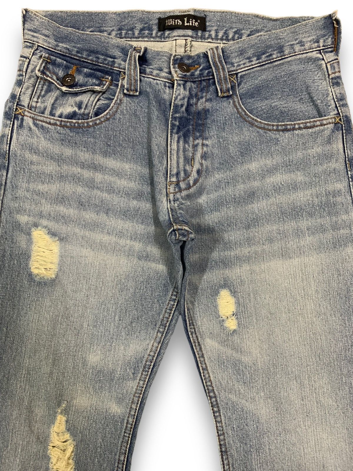 Beauty Beast Vintage Japanese Brand Straight Leg Distressed Grunge Jeans Size US 31 - 3 Thumbnail
