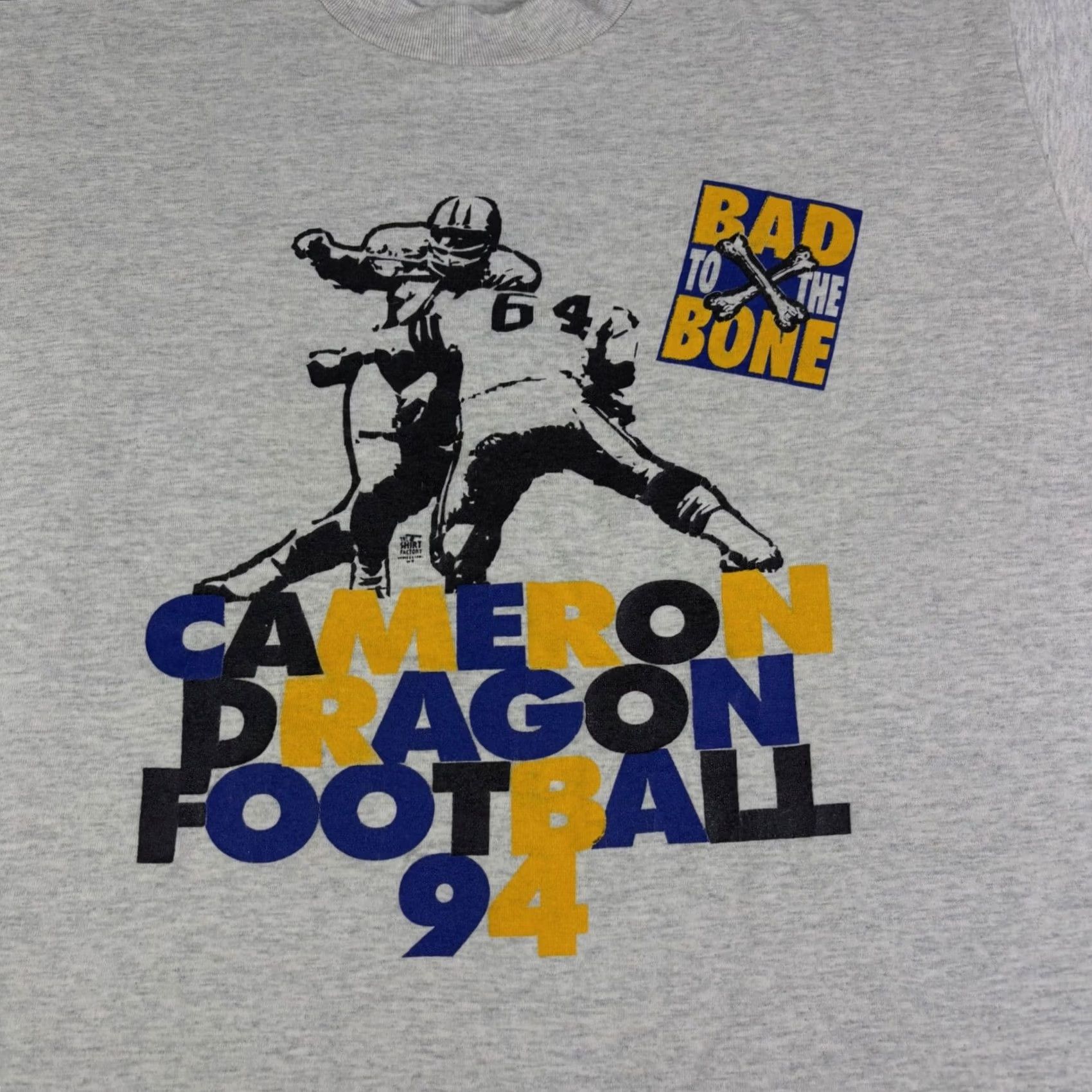 Vintage VINTAGE Cameron Dragon Football T Shirt Gray Bad To The Bone Mens Large L Size US L / EU 52-54 / 3 - 6 Thumbnail