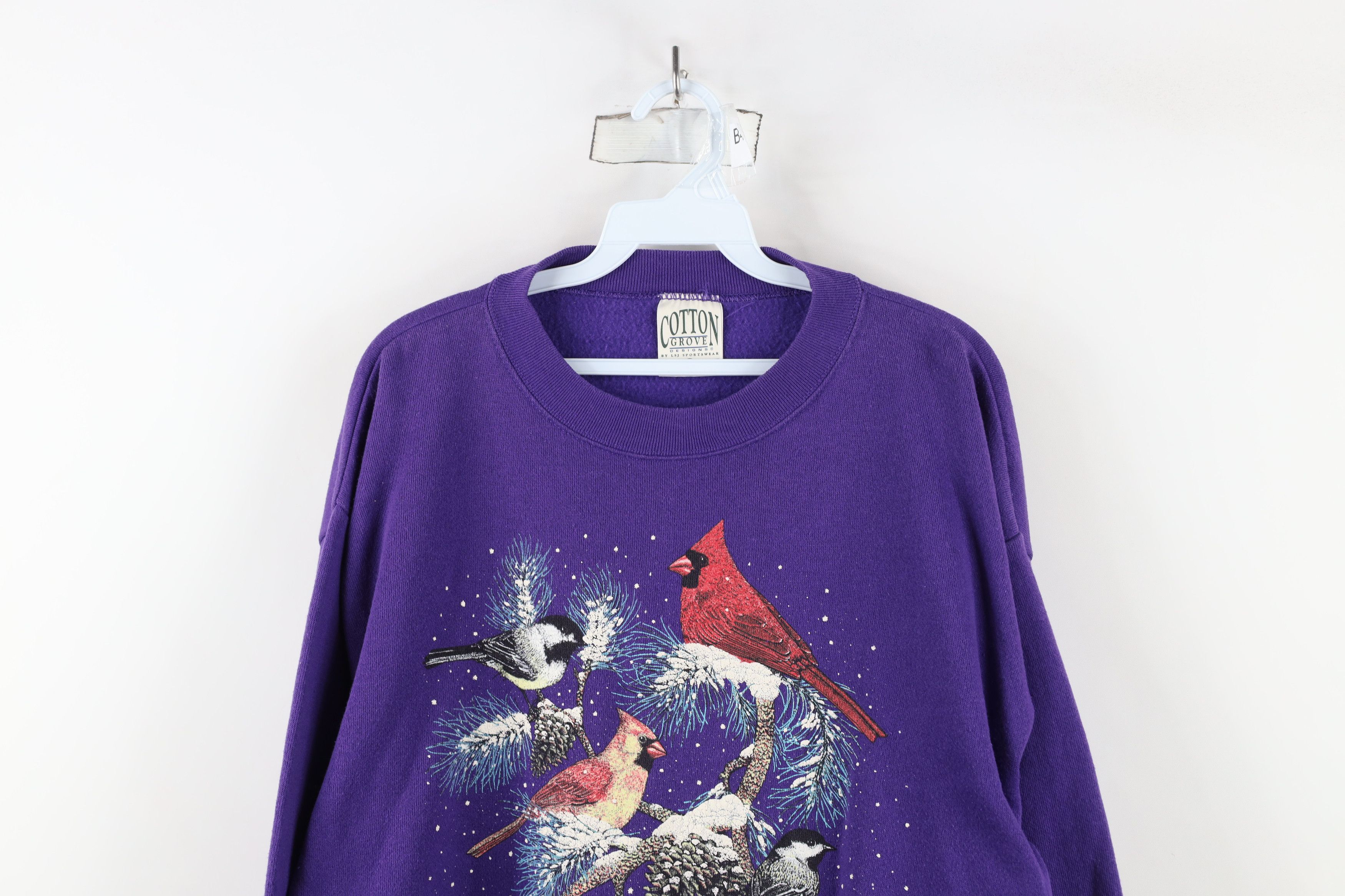 Vintage Vintage 90s Streetwear Snow Birds Sweatshirt Purple USA Size L / US 10 / IT 46 - 2 Thumbnail