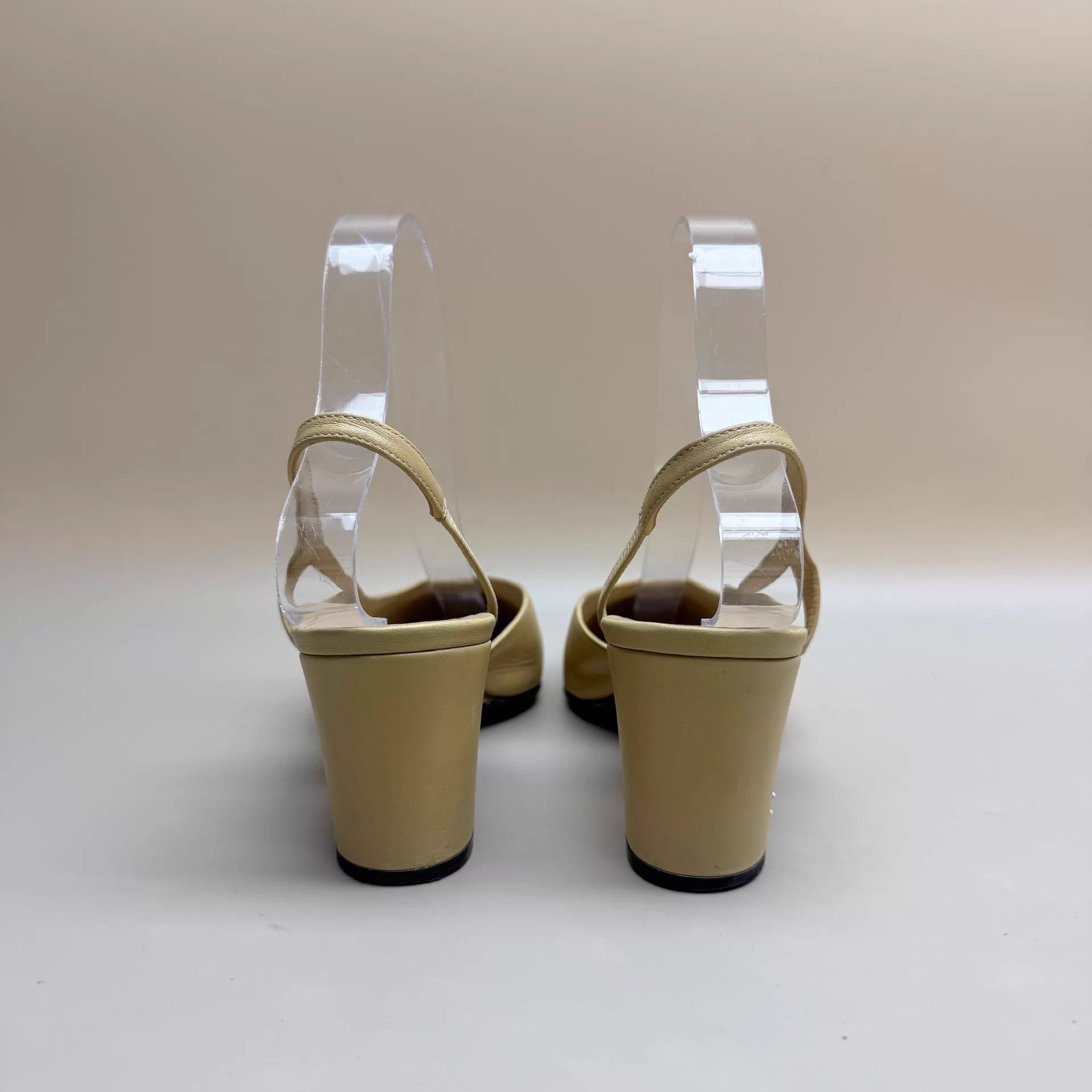 Chanel CHANEL Slingback Pumps Milk Tea 37.5 99 New Size US 7 / IT 37 - 3 Thumbnail