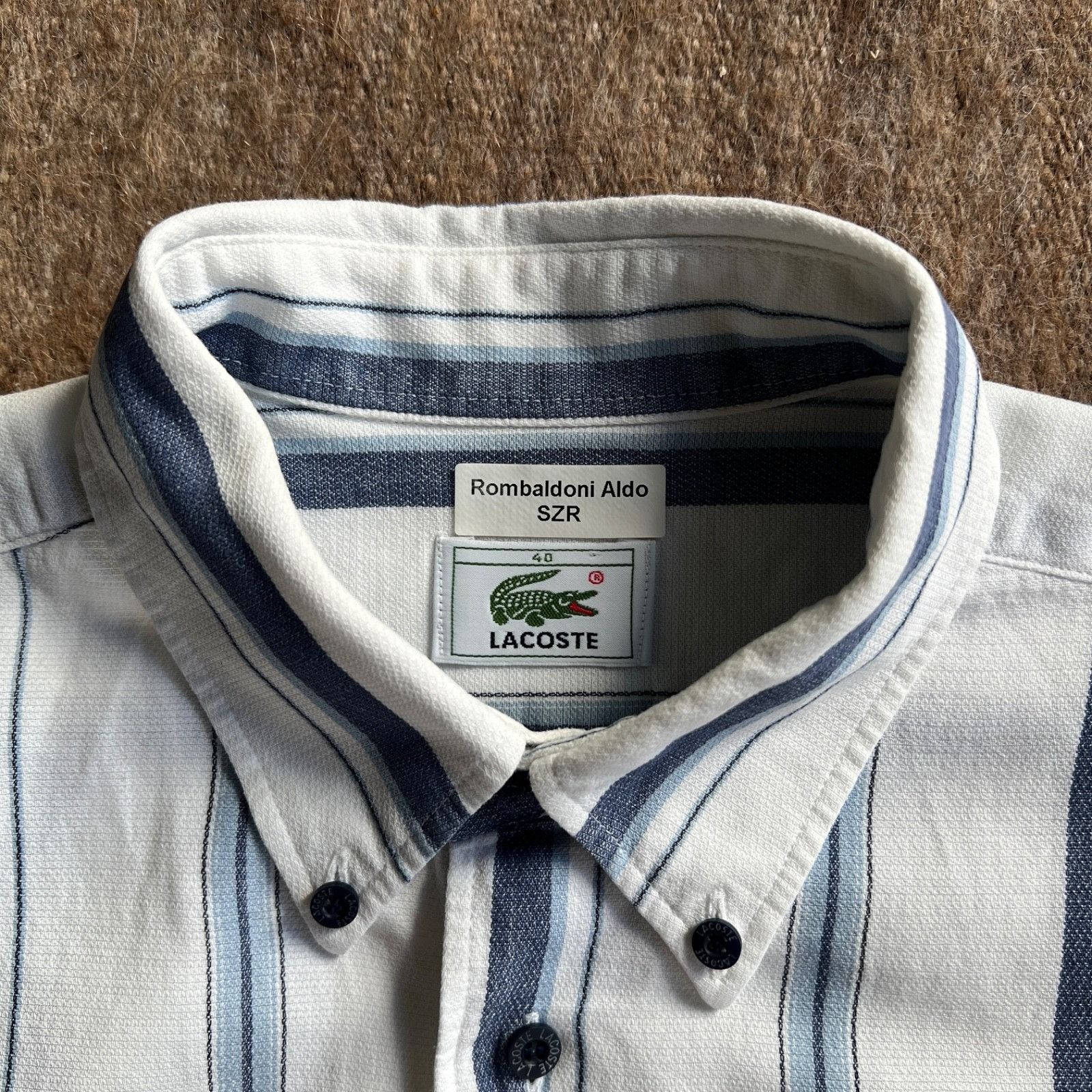 Lacoste Lacoste Vintage Cotton Striped Short Sleeve Shirt 9476AC Size US M / EU 48-50 / 2 - 3 Thumbnail