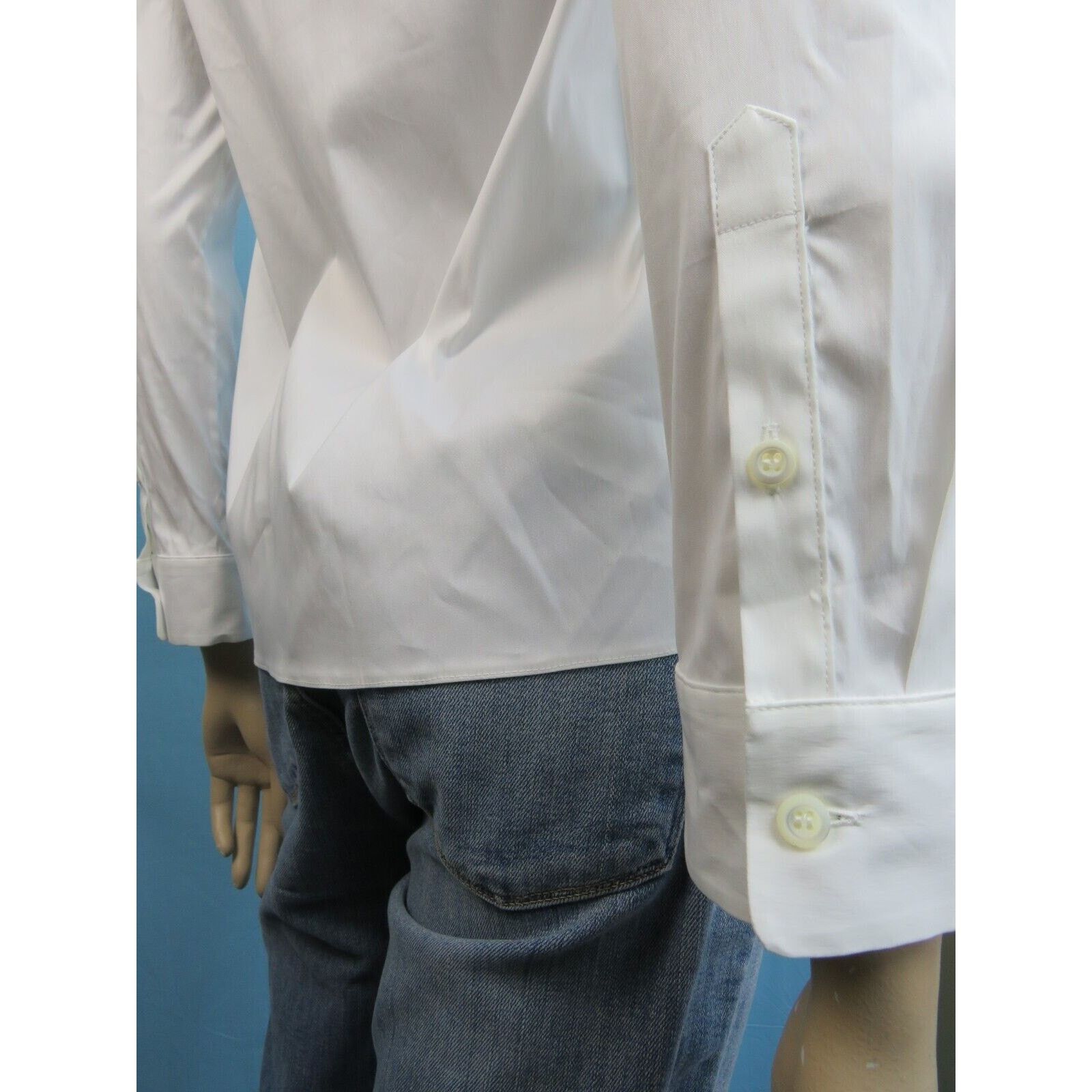 Prada PRADA DNA634 WHITE LONG SLEEVE FORMAL POPLINE BLOUSE 36 2 Size XS / US 0-2 / IT 36-38 - 6 Thumbnail