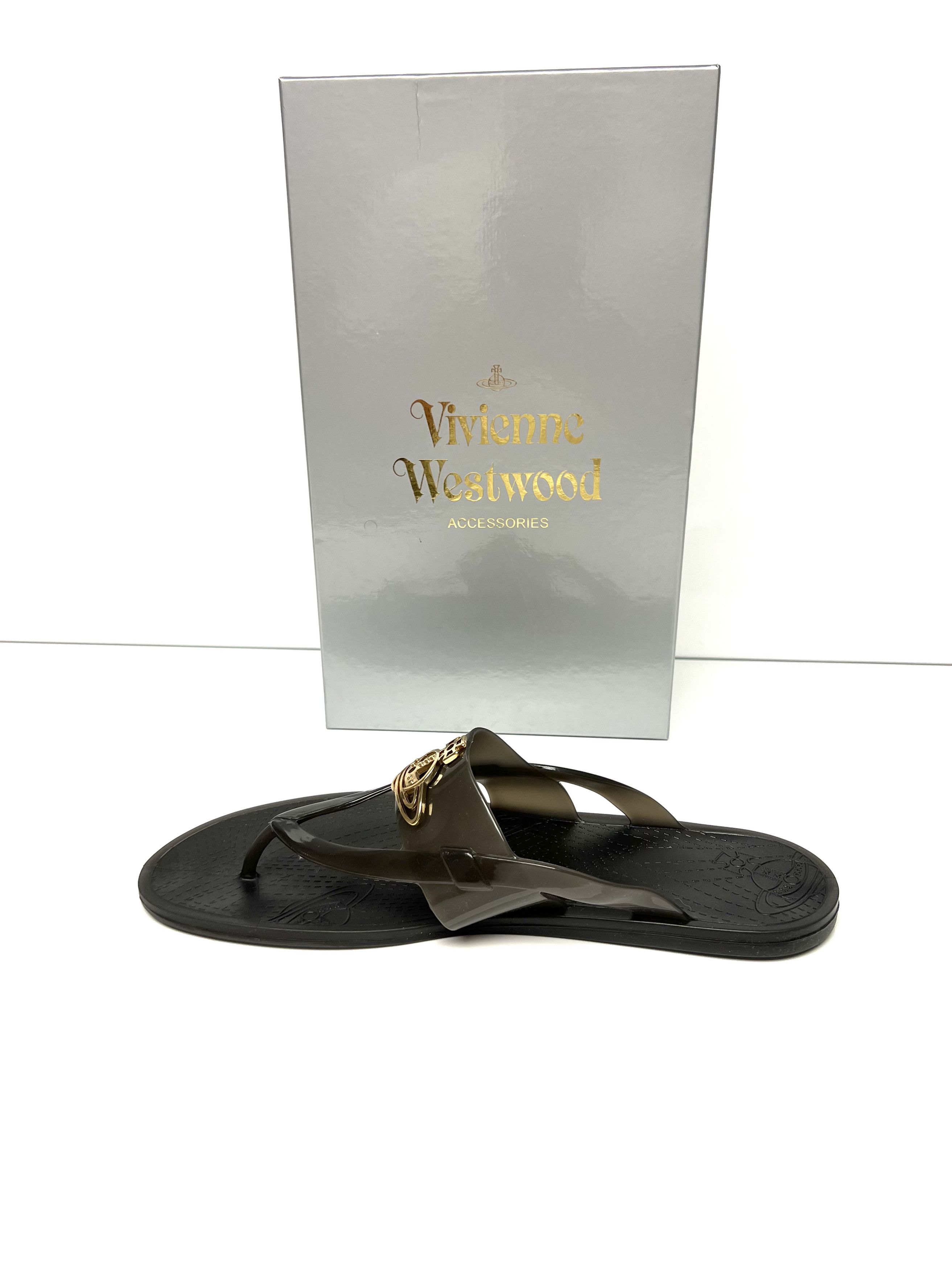 Vivienne Westwood NEW, VIVIEENE WESWOOD UNISEX BLACK FLIP FLOPS, SS13 Size US 11 / EU 44 - 8 Thumbnail