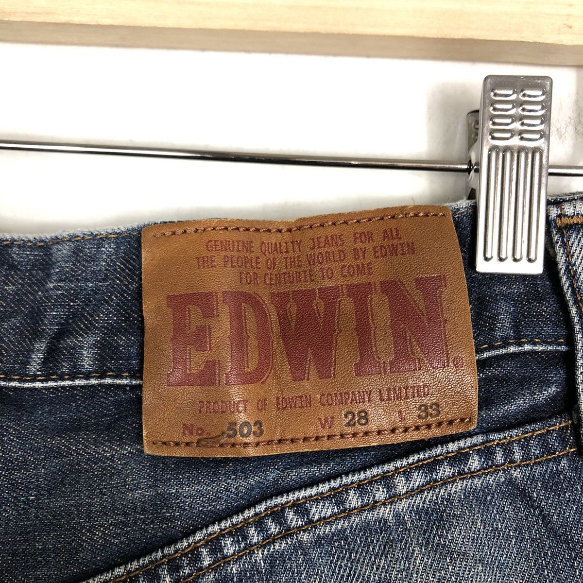 Edwin 🔥90’s BINTAGE JEANS 503 EDWIN DISTRESSED PUNK DESIGN Size US 26 / EU 42 - 15 Thumbnail
