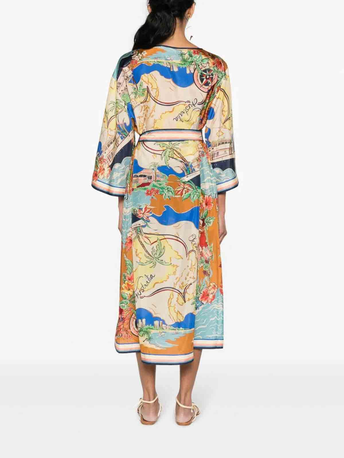 Zimmermann oc11z0725 Alight Midi Dress in Multicolor Size XS / US 0-2 / IT 36-38 - 3 Thumbnail