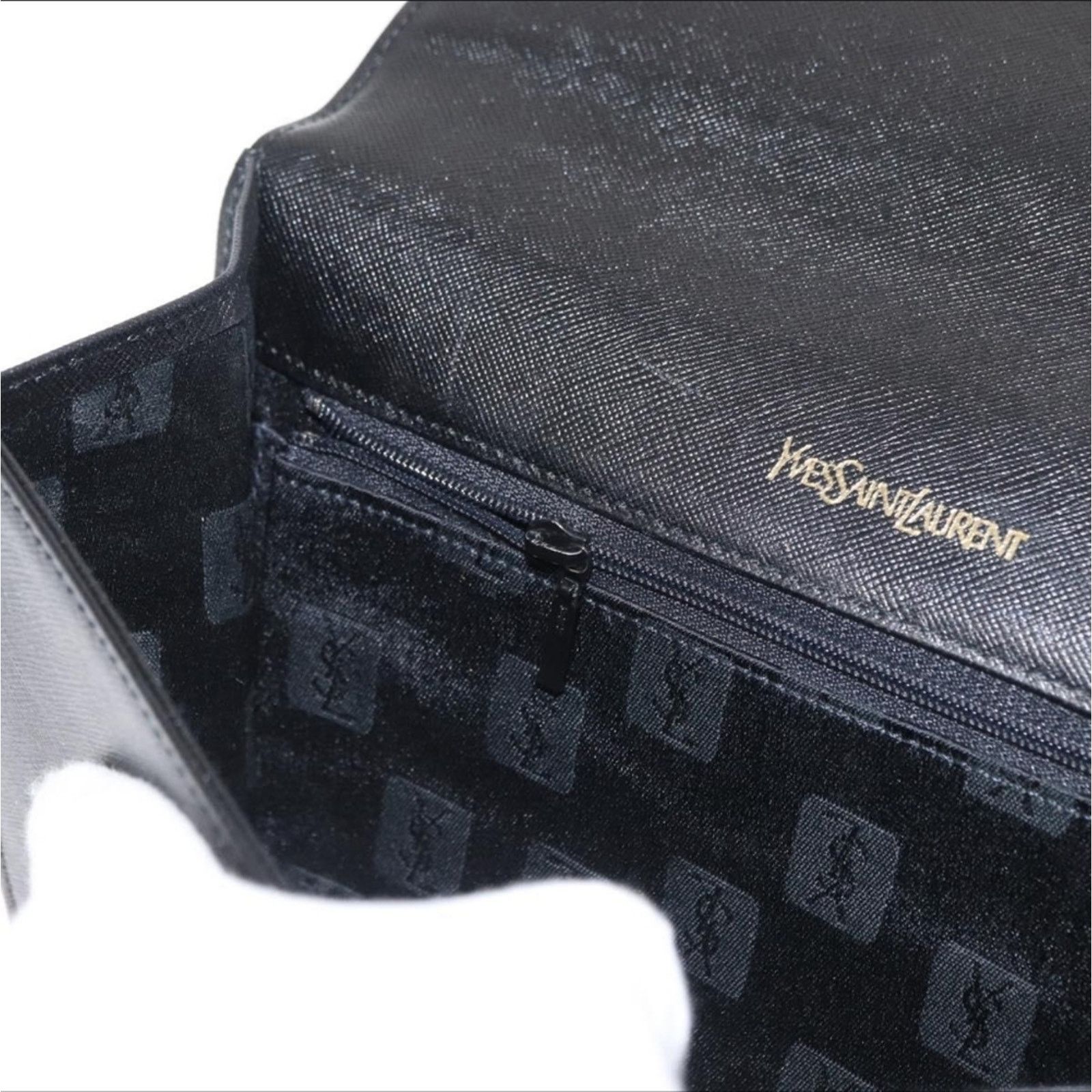 Yves Saint Laurent Vintage Yves Saint Laurent Leather Clutch Saffiano Tonal YSL Size ONE SIZE - 15 Thumbnail