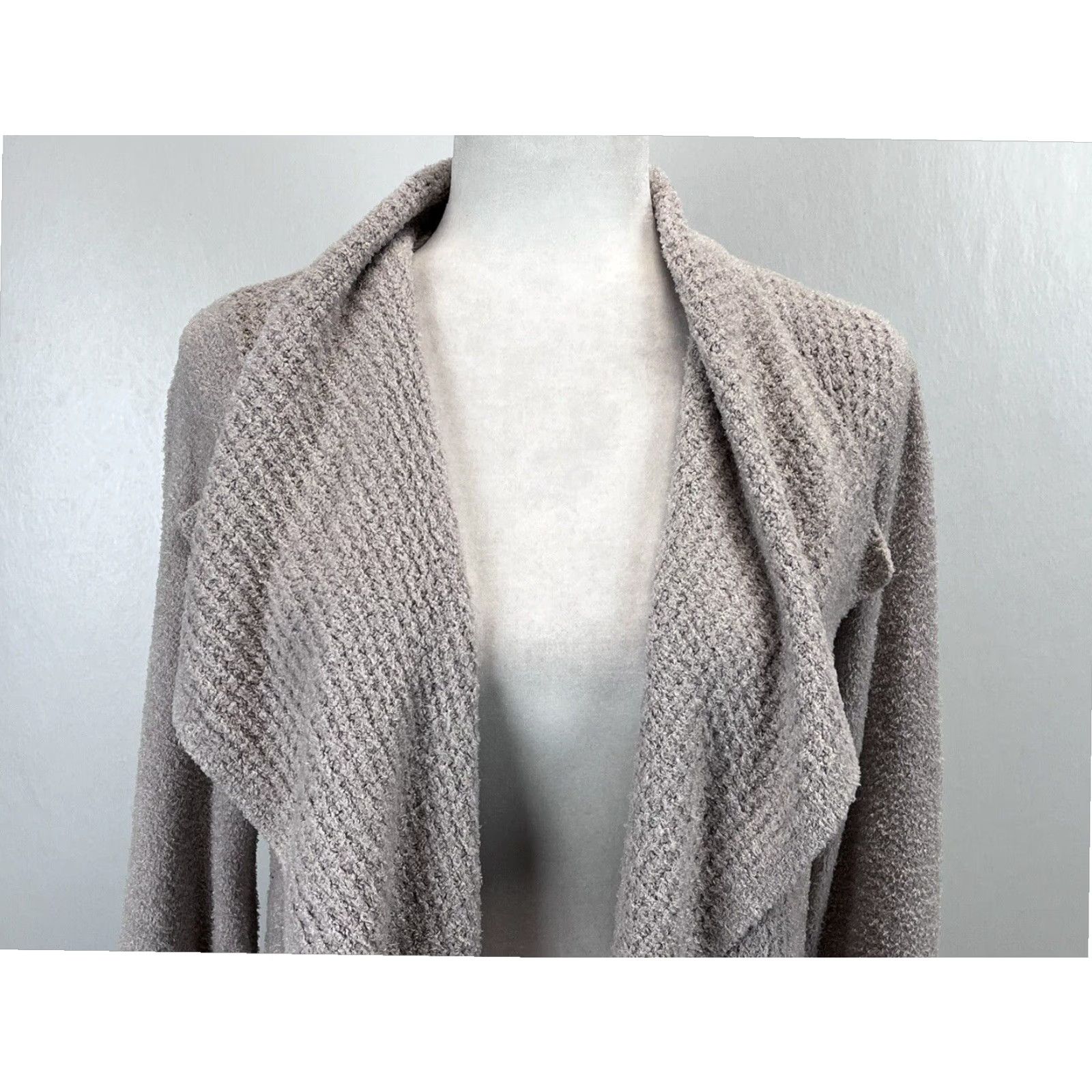 Vintage Barefoot Dreams Cozy Chic Cardigan Sweater Women's Large Pink/Grey Long Sleeve Soft Casual Size L / US 10 / IT 46 - 5 Thumbnail