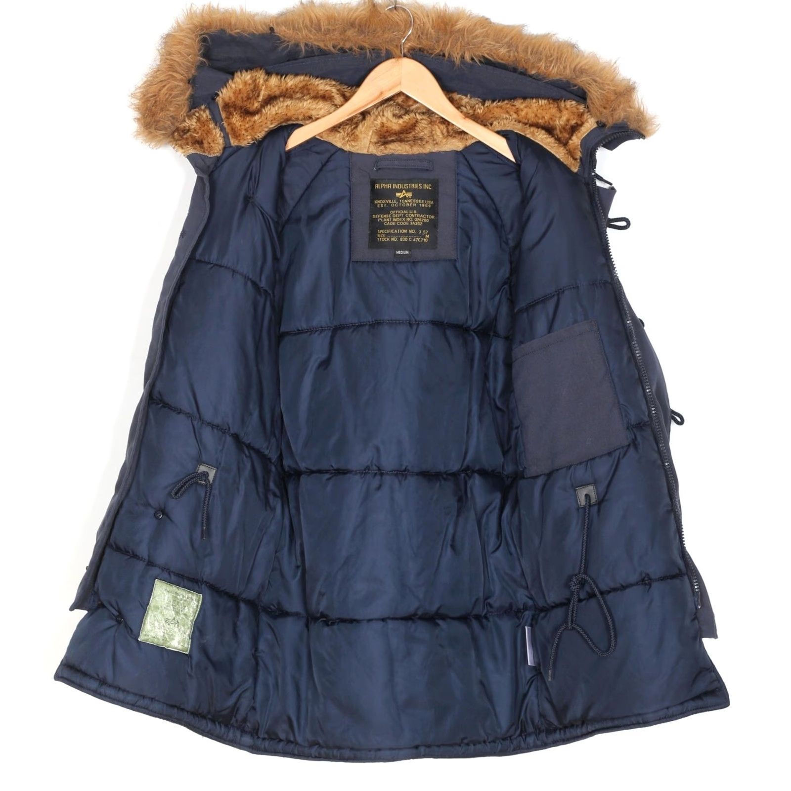 Alpha Industries ALPHA INDUSTRIES N3B Faux Fur Hooded Parka Jacket Men M Blue Size US M / EU 48-50 / 2 - 4 Thumbnail