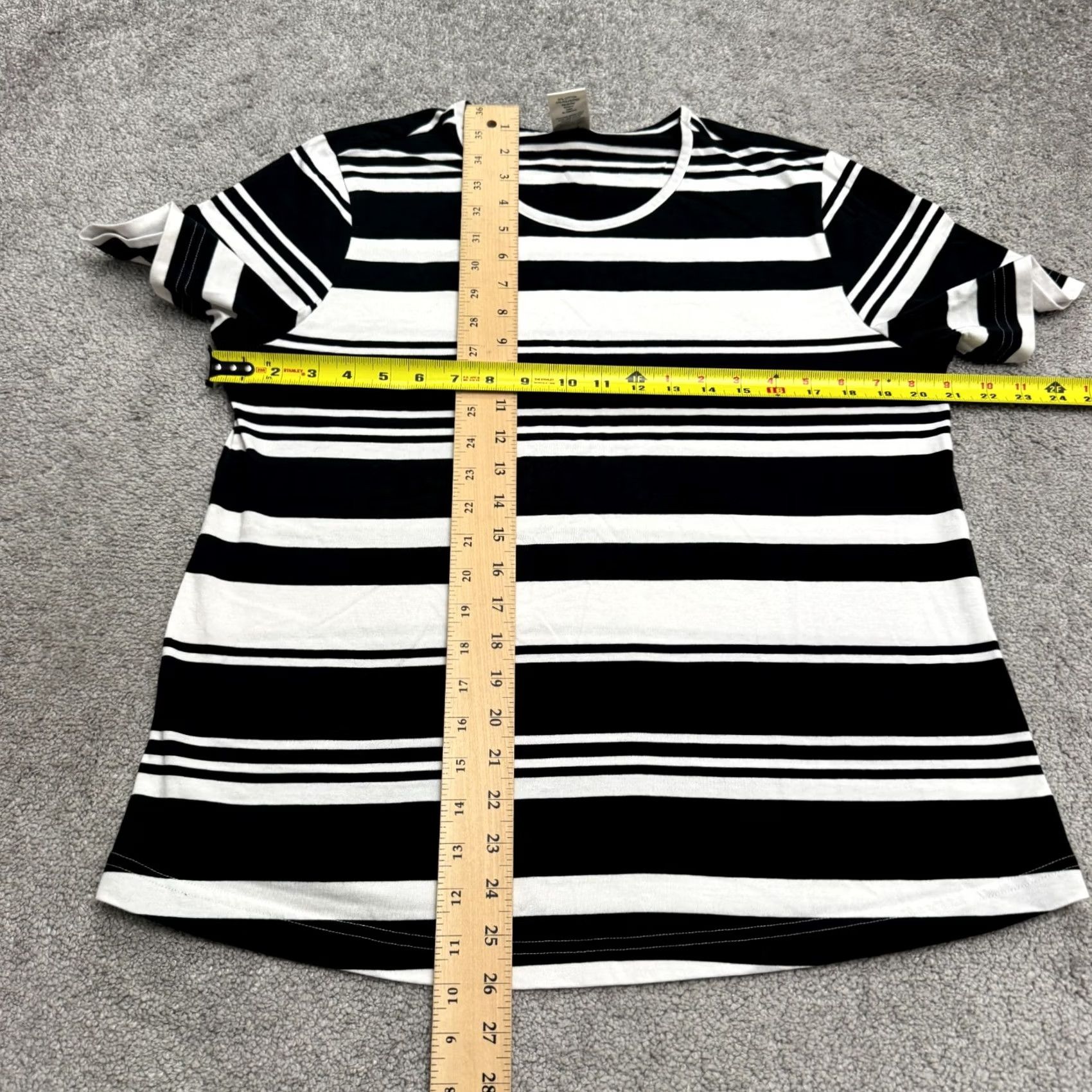 Blair Blair Striped Basic T-Shirt Womens Large Black White Crew Neck Short Sleeve Tee Size L / US 10 / IT 46 - 6 Thumbnail