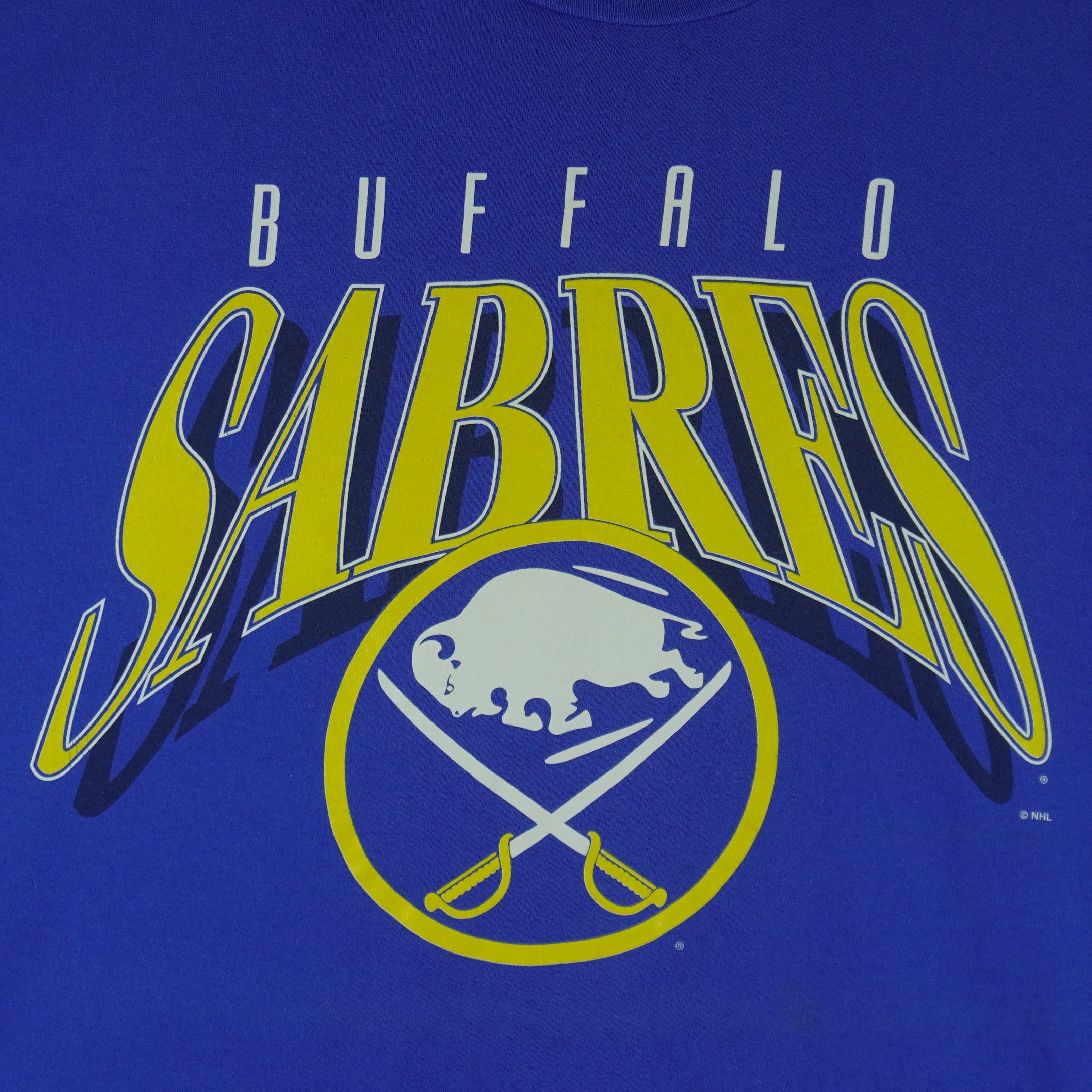 Hanes NHL - Buffalo Sabres Single Stitch T-Shirt 1990s Size US XL / EU 56 / 4 - 3 Thumbnail