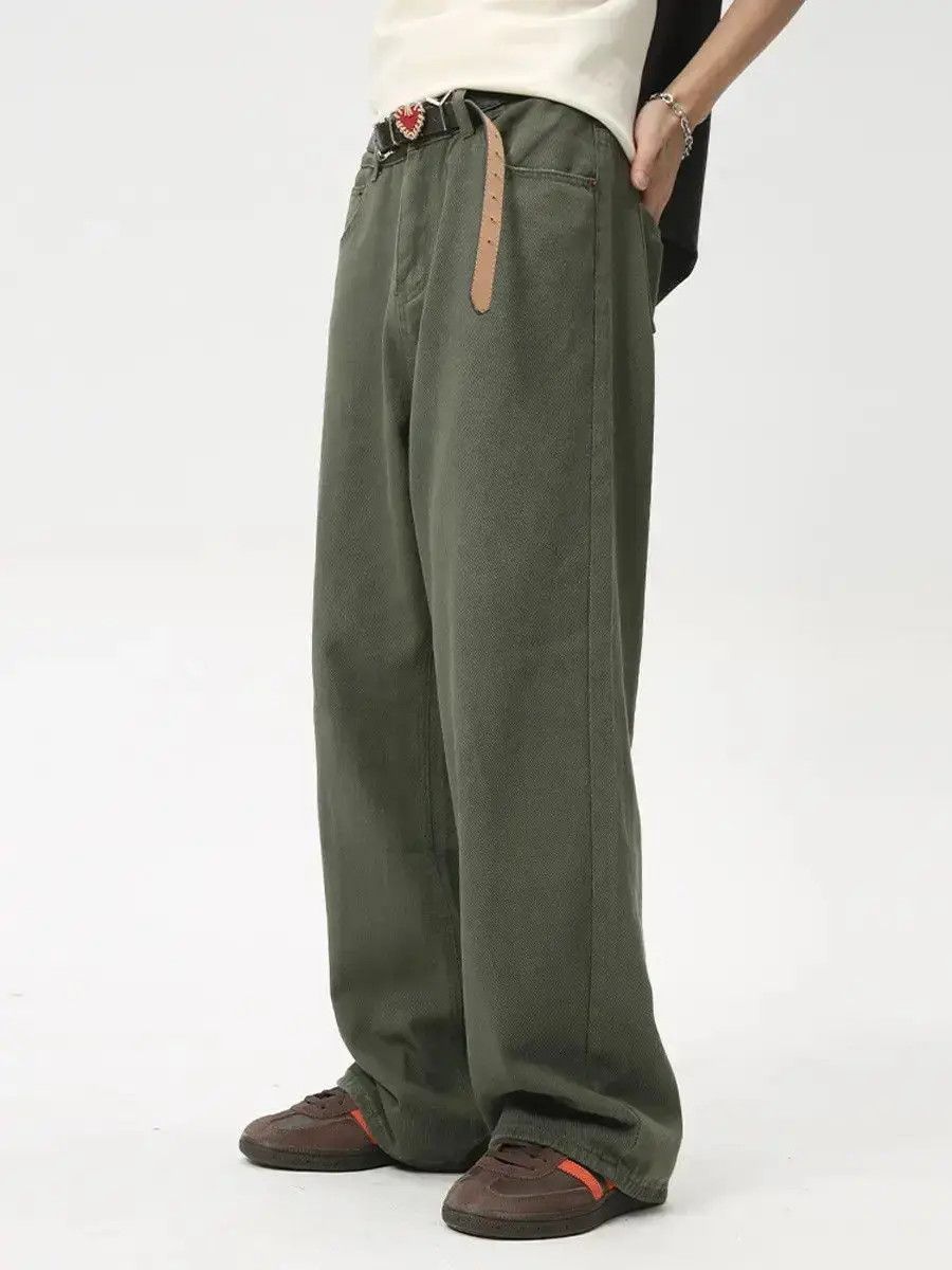 Japanese Brand Retro loose casual green jeans Size US 32 / EU 48 - 3 Thumbnail