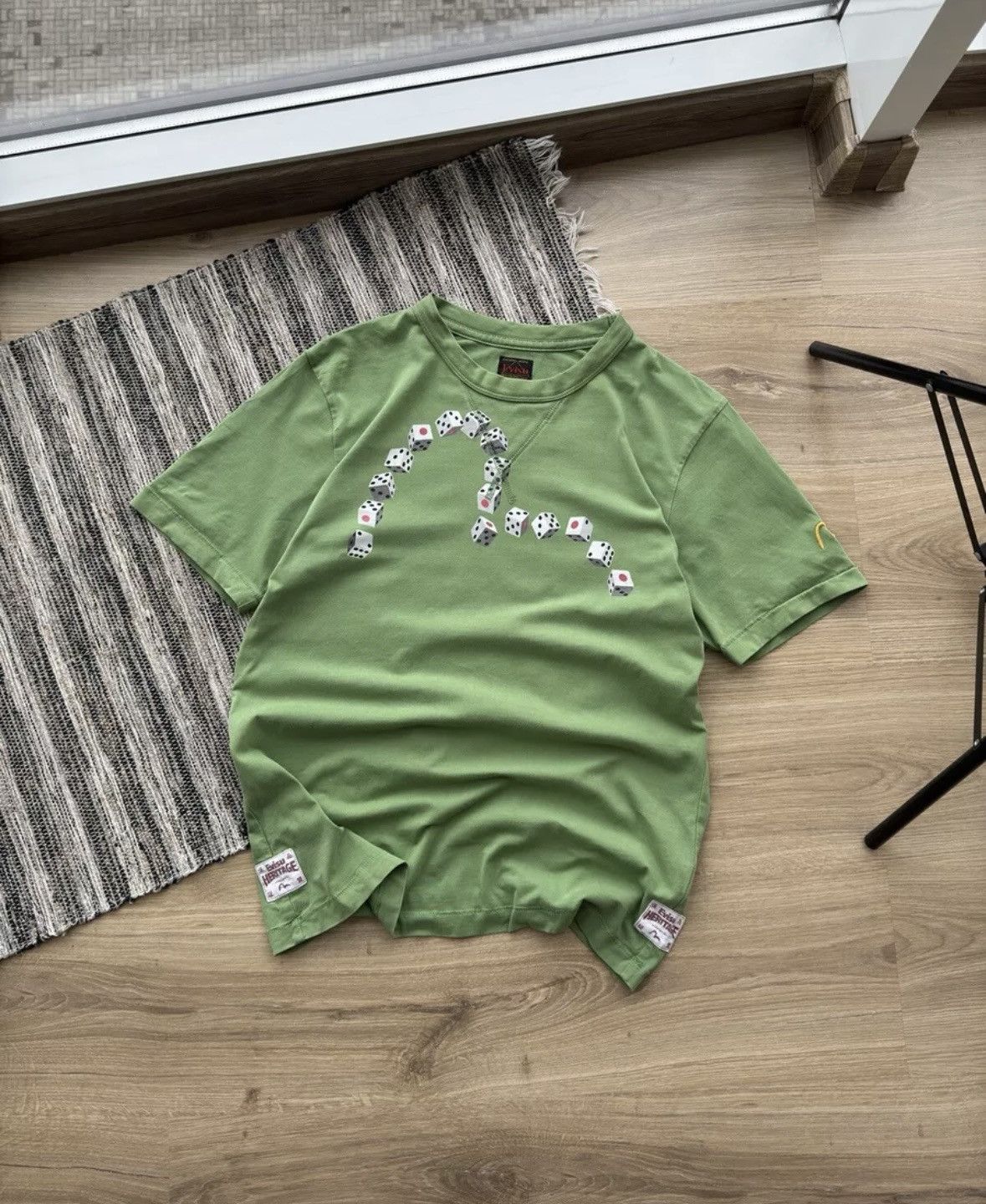 Evisu Vintage Evisu Y2K big logo green distressed tee Size US L / EU 52-54 / 3 - 1 Thumbnail