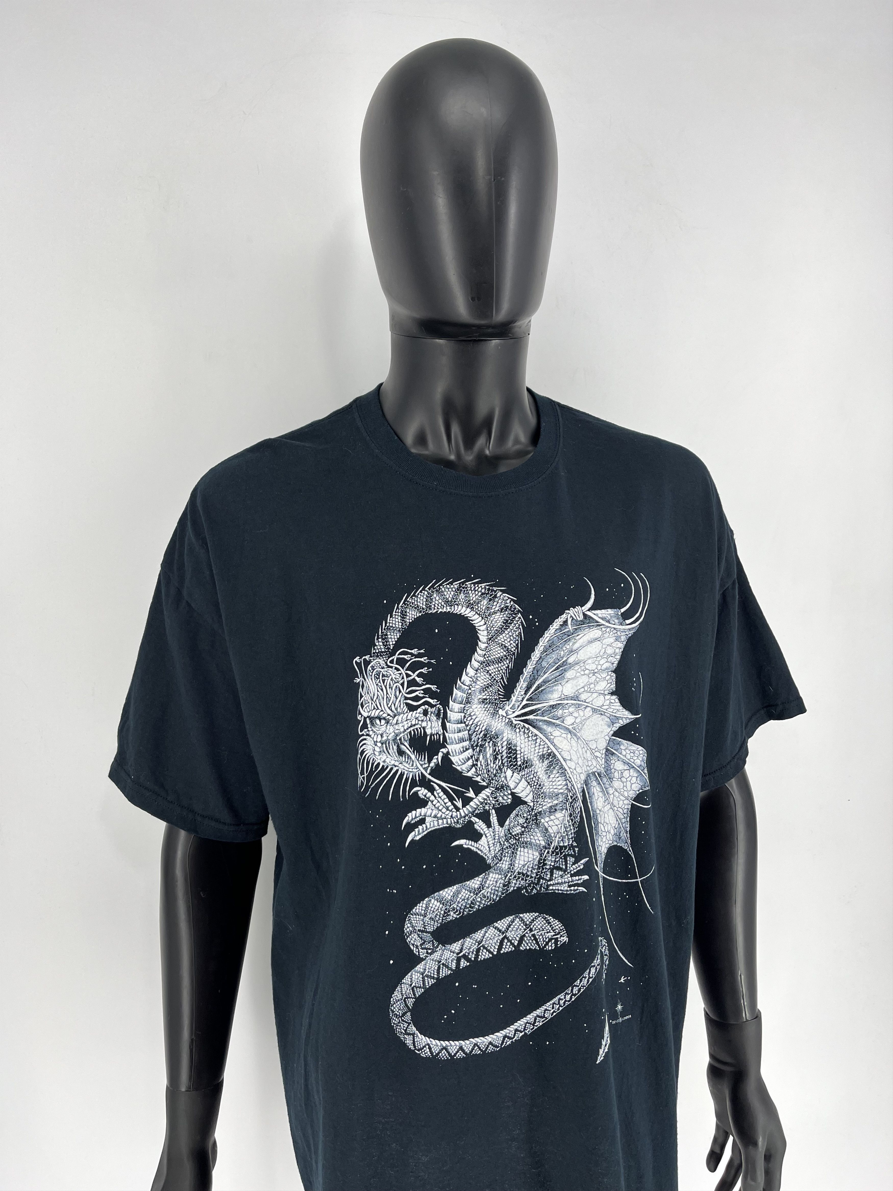 Vintage Vintage Y2k Washed AvantGarde Tribal Tee Dragon Streetwear Size US XXL / EU 58 / 5 - 3 Thumbnail