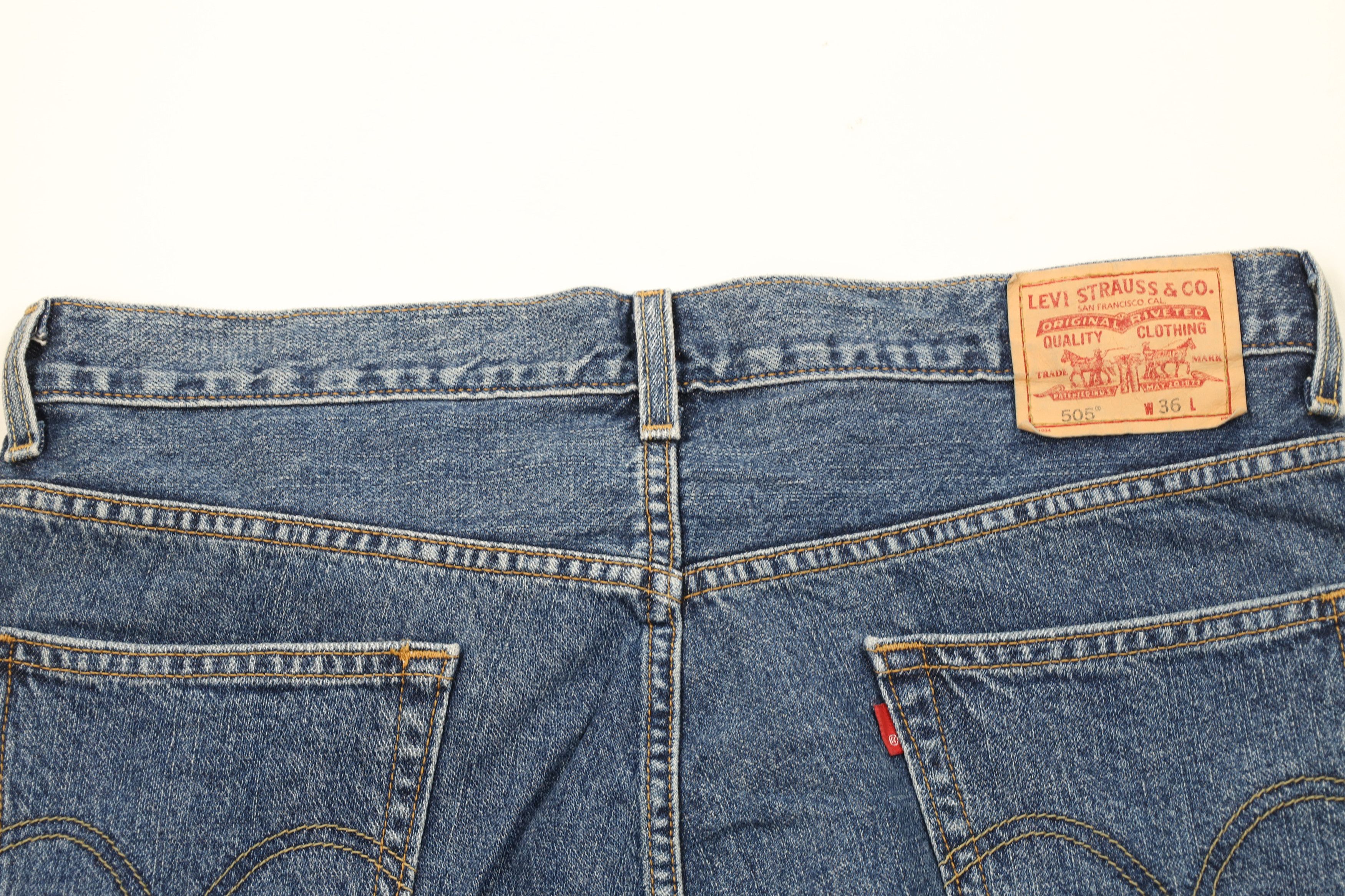 Levi's Vintage Y2K Levis 505 Fit Denim Jean Shorts Jorts Blue Size US 36 / EU 52 - 10 Thumbnail