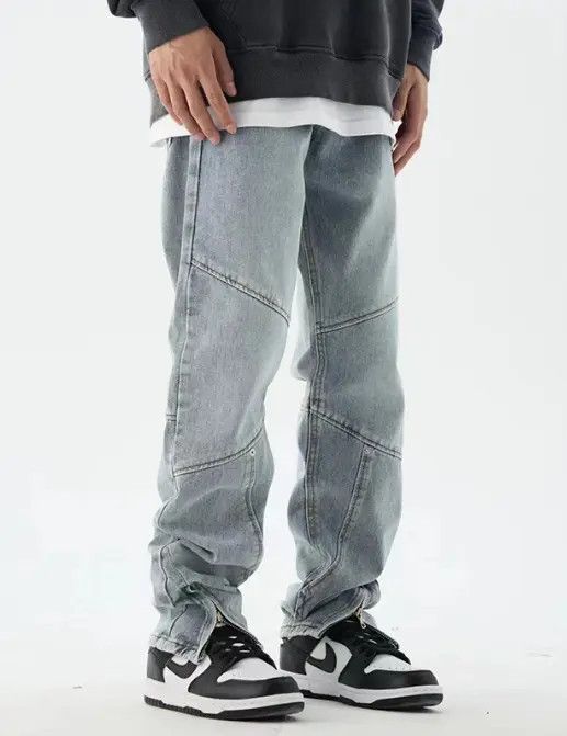 Japanese Brand Nao American street zipper stitching washed distressed jeans Size US 32 / EU 48 - 8 Thumbnail