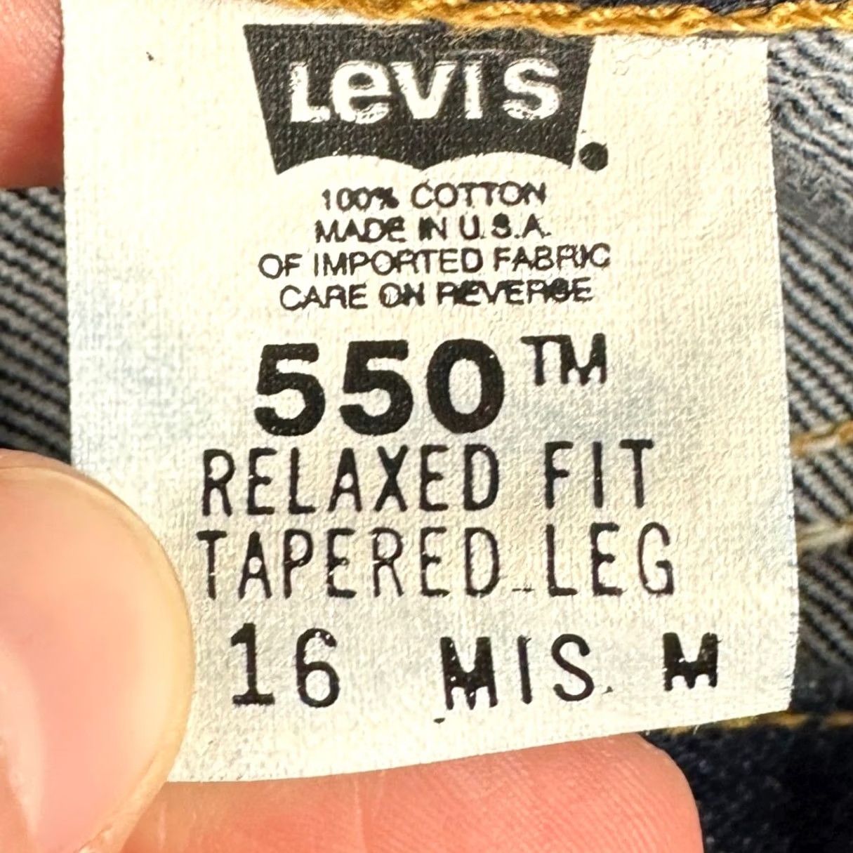 Levi's VINTAGE Levi's 550 Jeans Womens 16 Dark Indigo Denim Relaxed Tapered Leg High Rise Made in USA Jeans Size 38" / US 16 / IT 52 - 4 Thumbnail