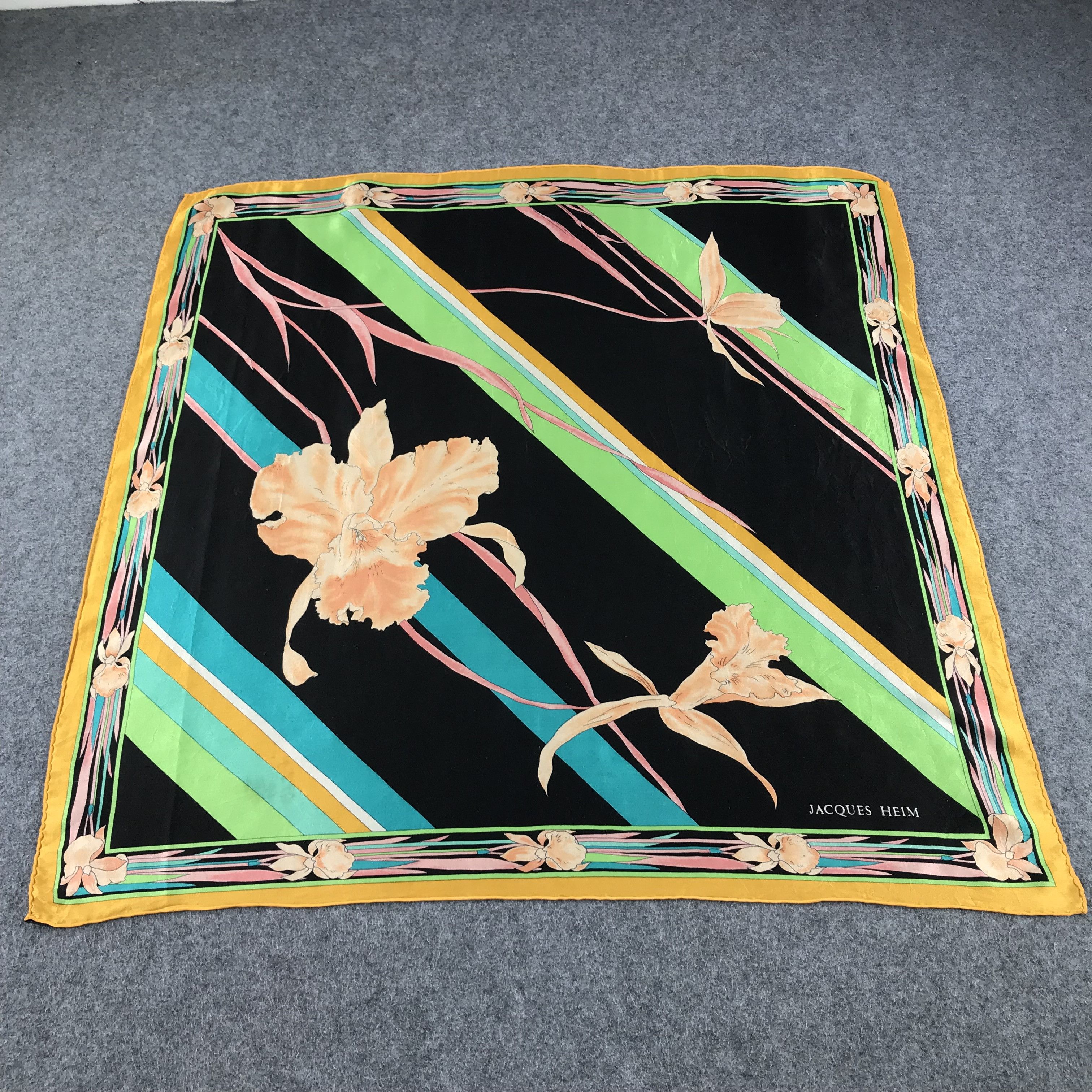 Vintage Vintage Jacques Heim Floral Silk Scarf M168 Size ONE SIZE - 2 Thumbnail