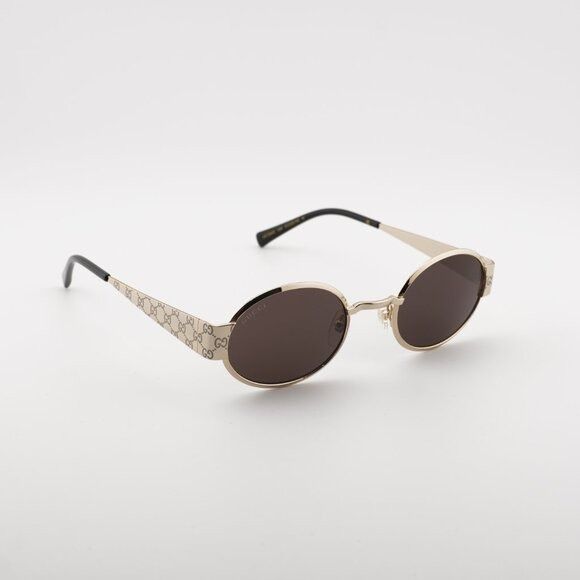 Gucci Gucci GG1854S 005 Sunglasses Shiny Gold with GG Pathern Oval Size ONE SIZE - 4 Thumbnail