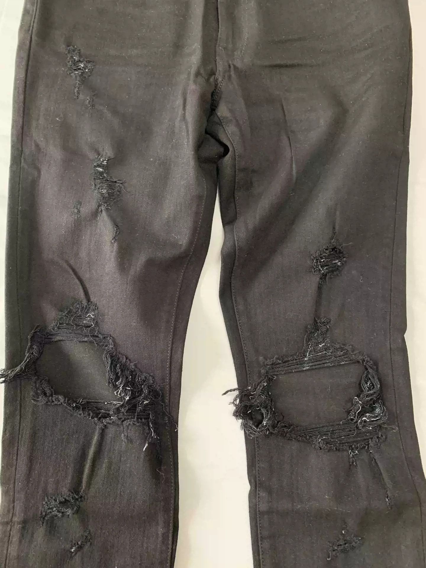 Amiri Amiri Double Knee Destroyed Black Skinny Jeans-2506 Size US 32 / EU 48 - 6 Thumbnail