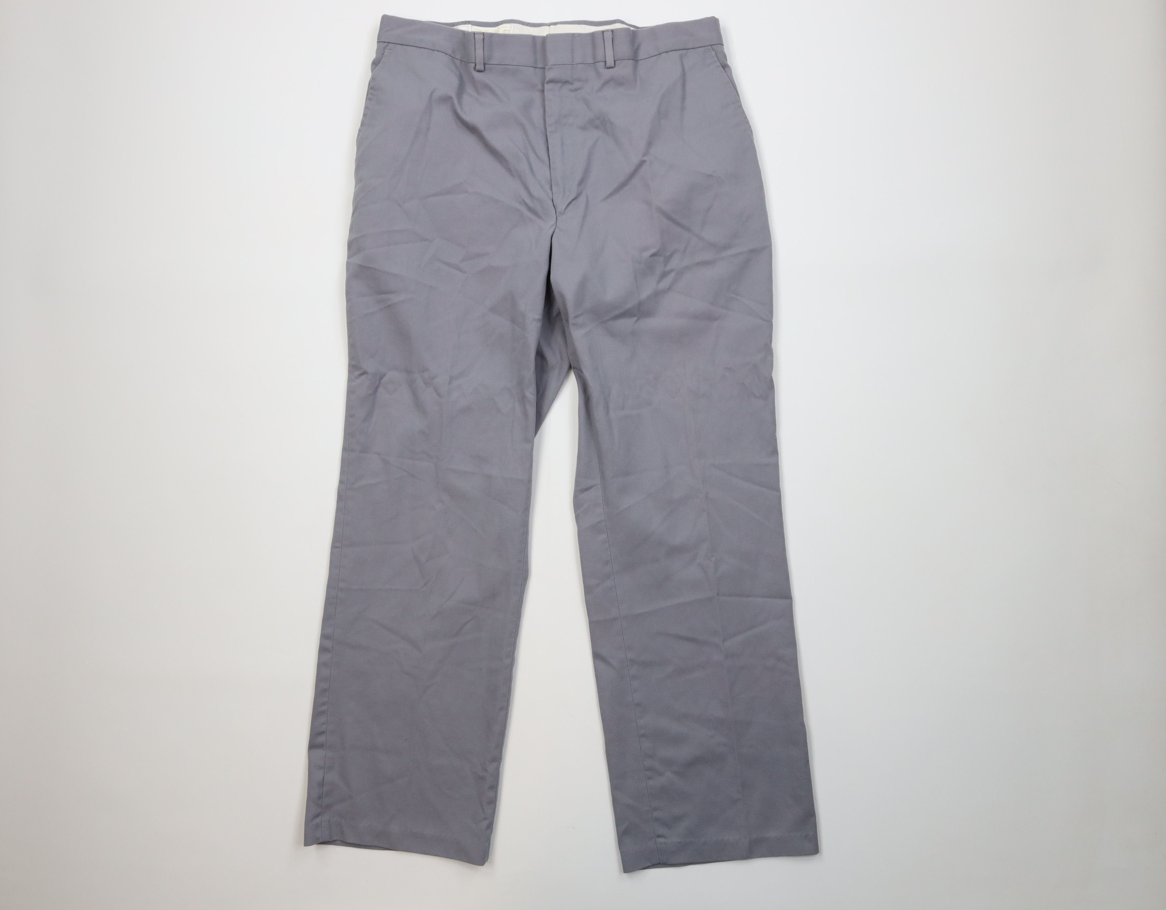 Vintage 70s Streetwear Wide Leg Chino Pants Trousers Gray