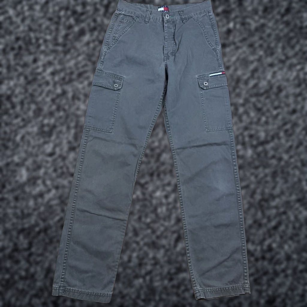 Tommy Hilfiger VINTAGE Tommy Hilfiger Cargo Pants Men 36 Regular Green 30in Inseam Straight Relaxed Adjustable Waist Size 25" / US 0 / IT 36 - 1 Thumbnail