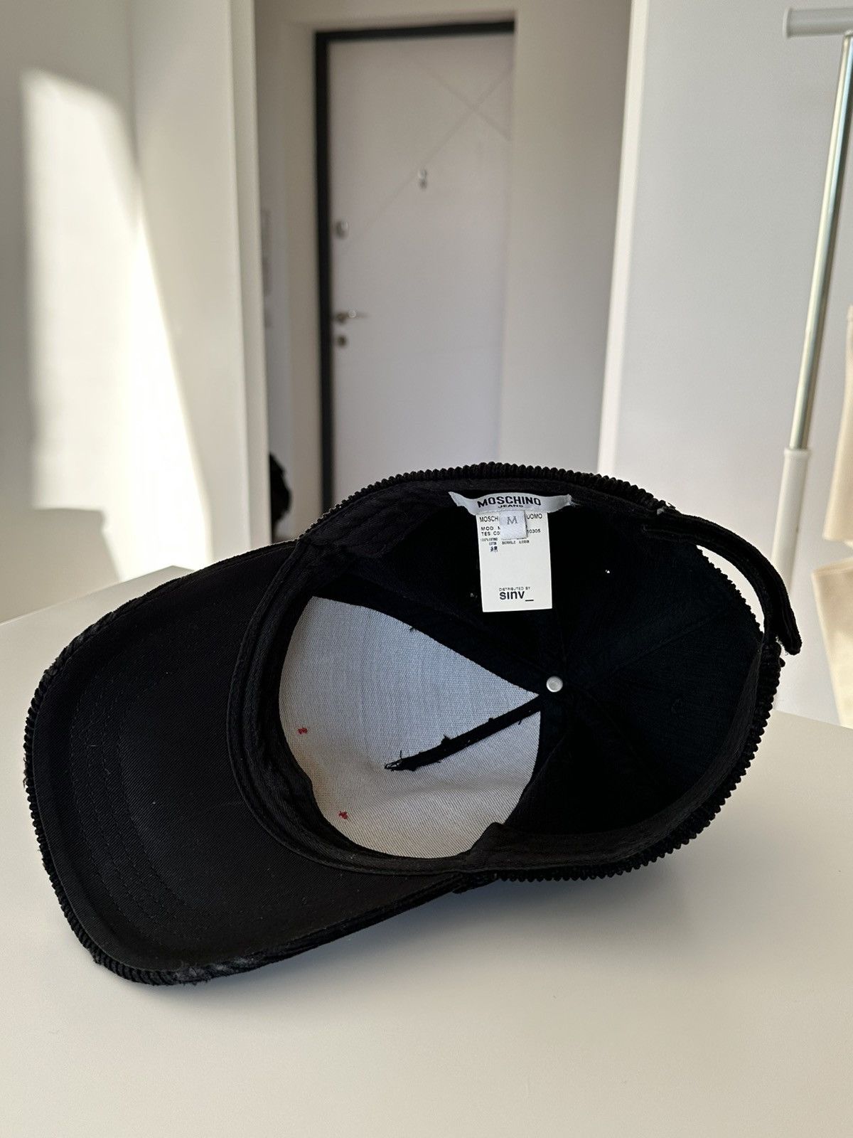Moschino Vintage Moschino Corduroy Black Cap 90’s Size ONE SIZE - 7 Thumbnail