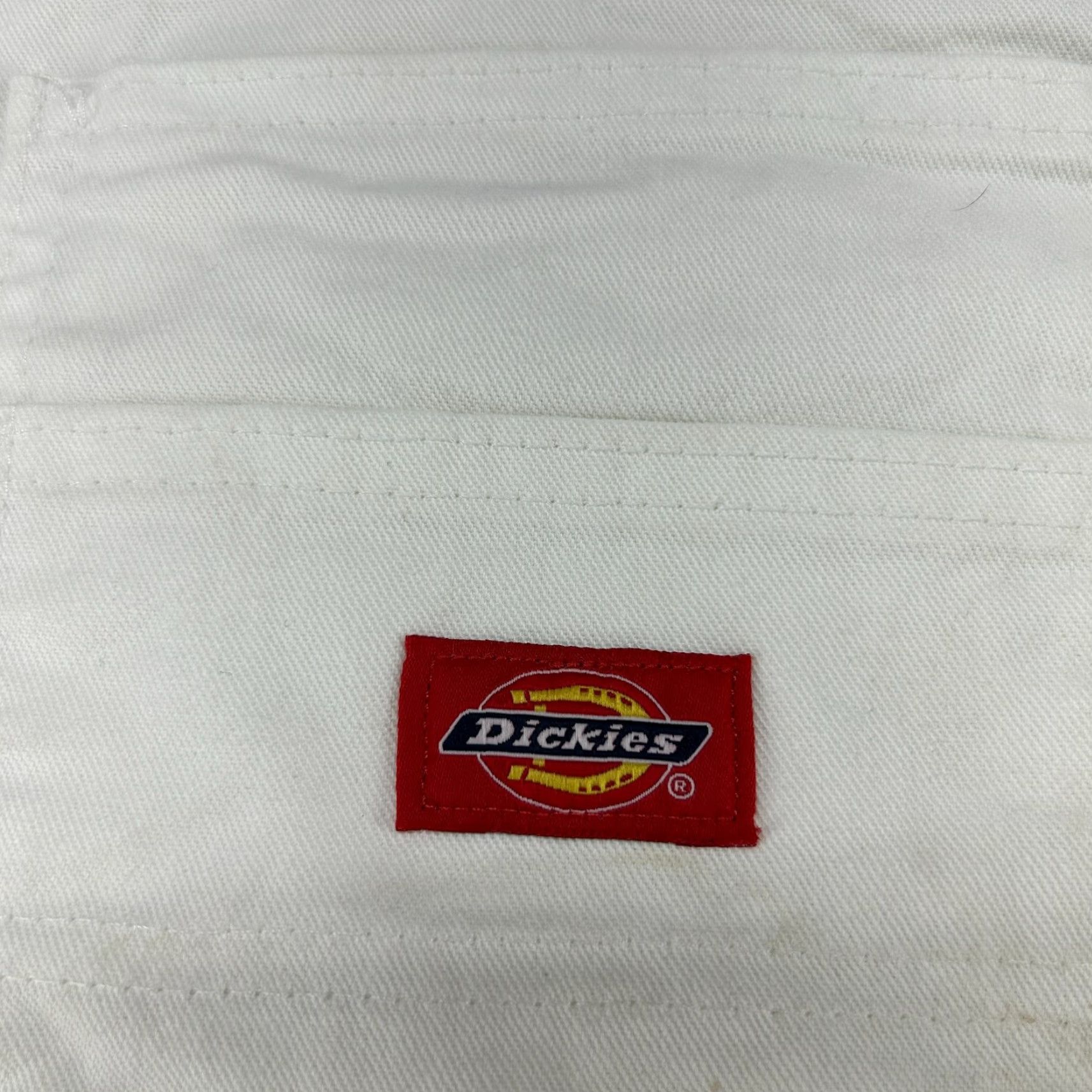 VINTAGE Dickies Pants Mens 30x32 White Carpenter Painters Canvas Cotton Workwear Thrash