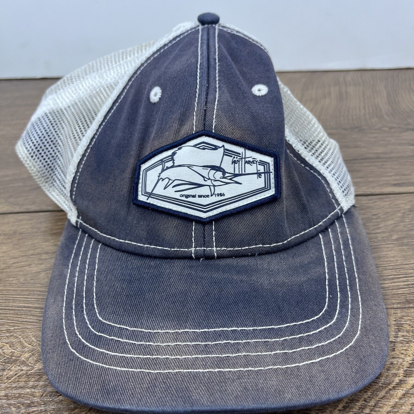 Guy Harvey Guy Harvey Blue Gray Hat Adjustable Adult Size Hat Gray Cap Size ONE SIZE - 2 Thumbnail