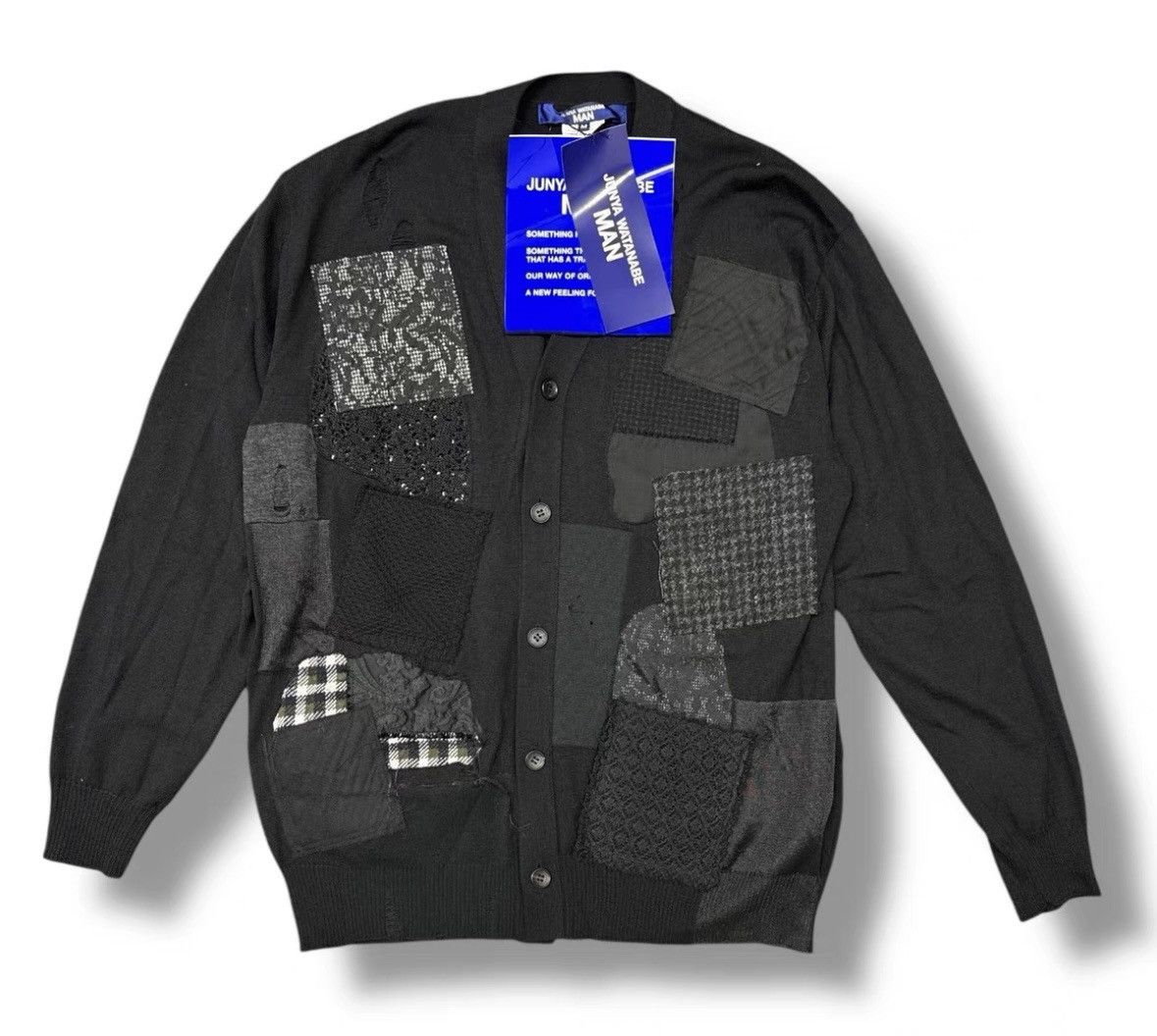 Junya Watanabe Junya Watanabe Distressed Patchwork Knit Open Cardigan Size US M / EU 48-50 / 2 - 1 Thumbnail