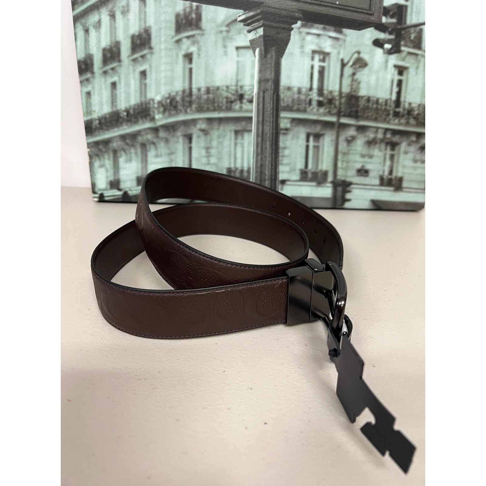 Coach Coach F55157 Harness Buckle Cut-To-Size Reversible Belt, 38 Size 38 - 5 Thumbnail