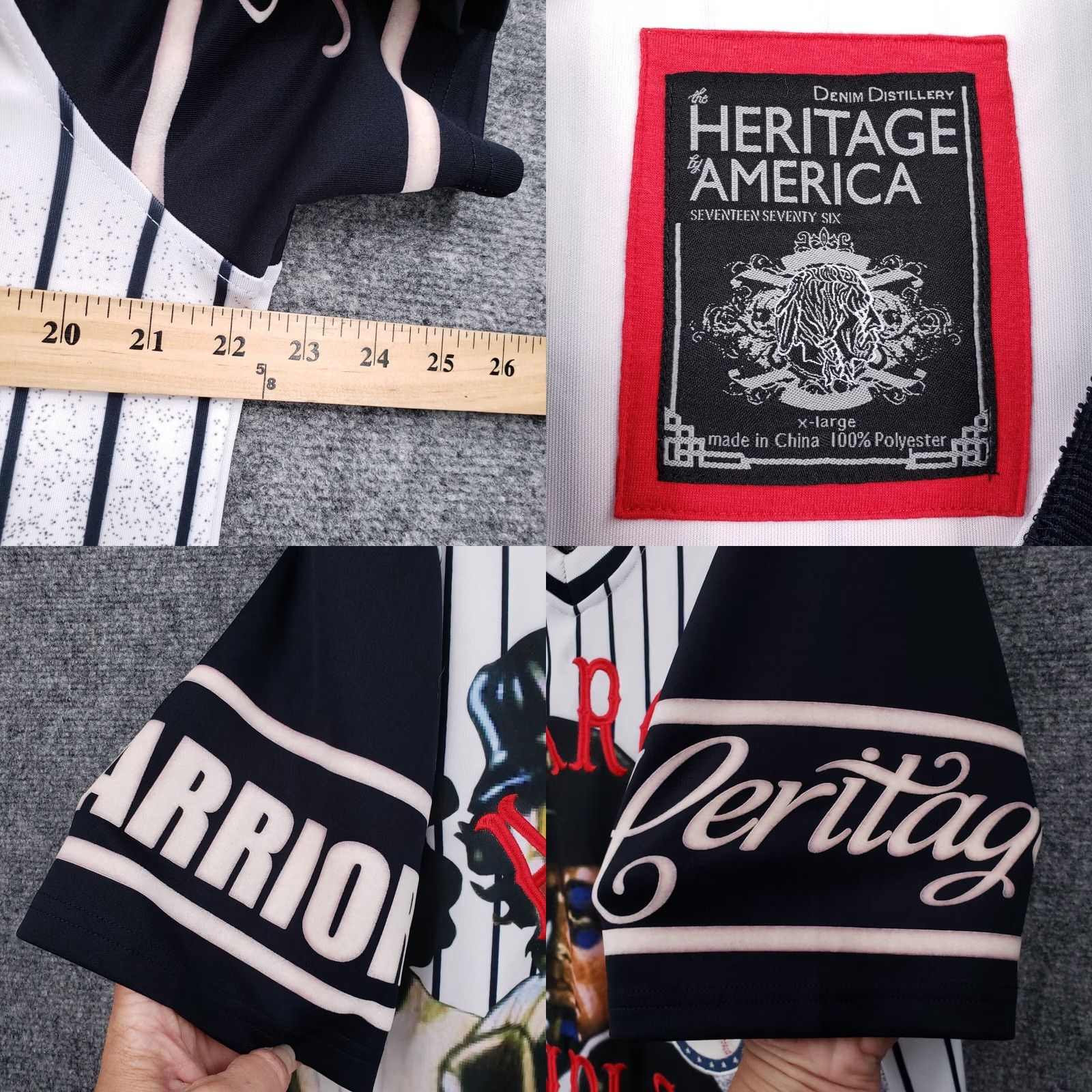 Vintage Heritage America T Shirt Mens L Baseball Jersey Tee Vandals Amrcn Size US L / EU 52-54 / 3 - 8 Thumbnail