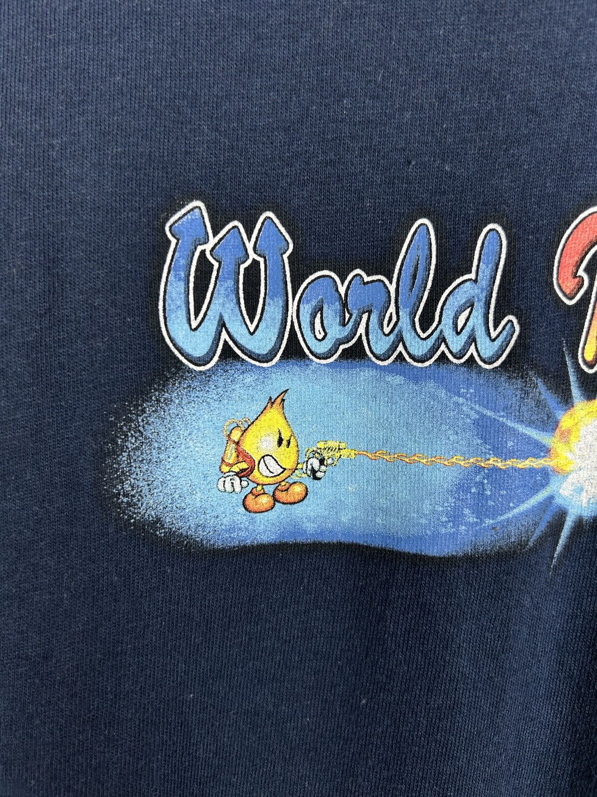 Vintage 90s World Industries Wet Willy vs Flame Boy T-Shirt M Blue Size US M / EU 48-50 / 2 - 3 Thumbnail