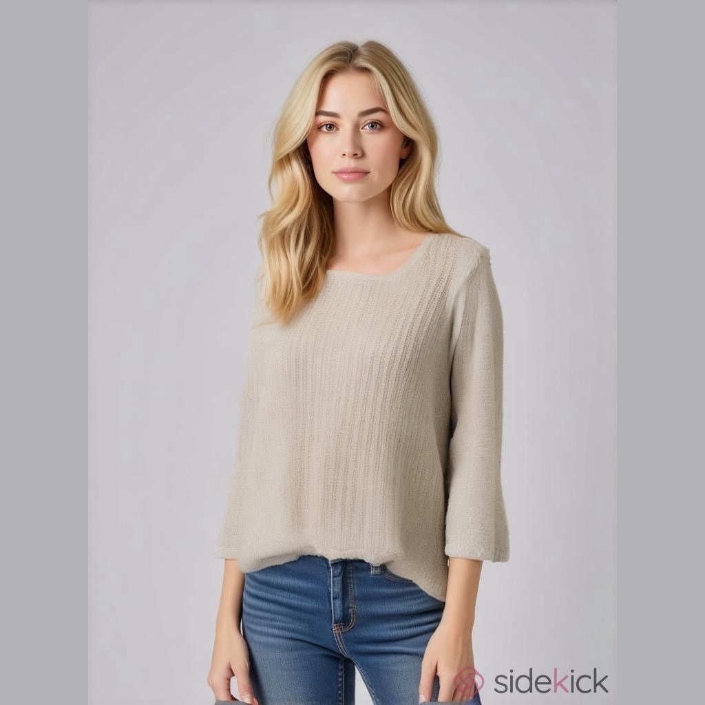 Lucky Brand Lucky Brd Sweater Sm Beige Metallic Gold Long Sleeve Acrylic Size S / US 4 / IT 40 - 2 Thumbnail