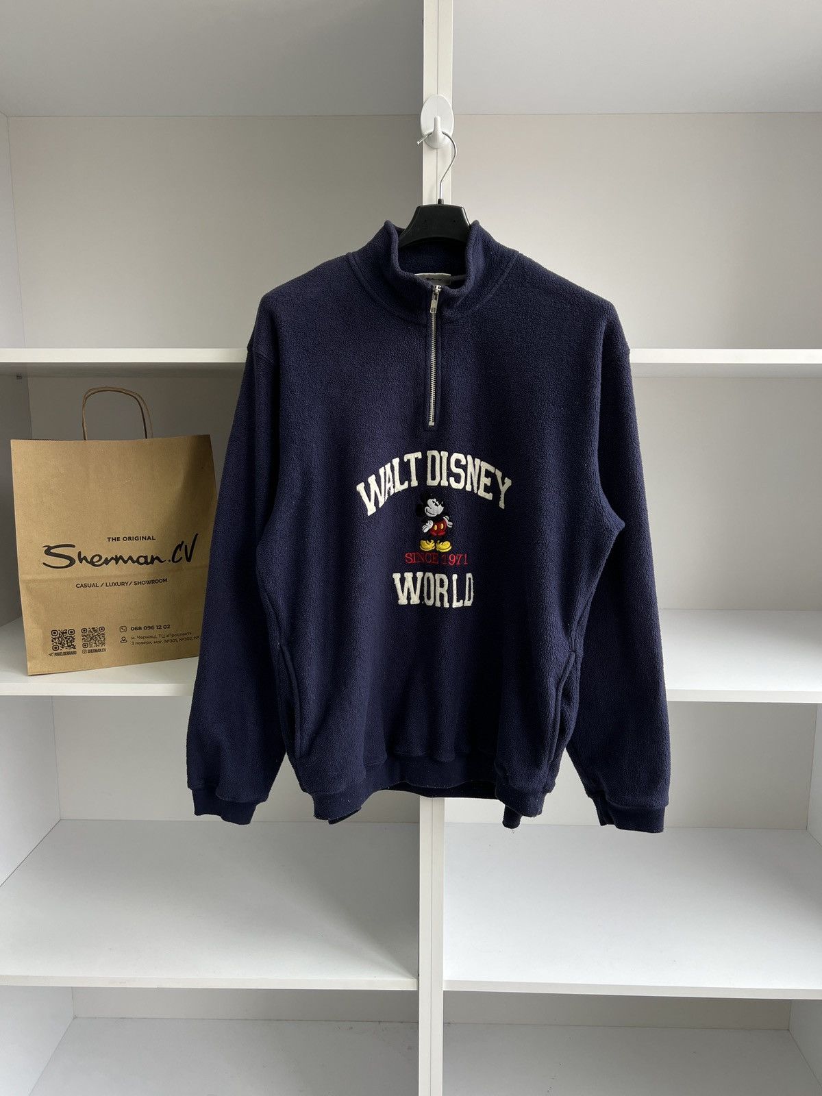 Disney × Vintage Vintage Disney 1/4 zip sweatshirt Size US M / EU 48-50 / 2 - 3 Thumbnail