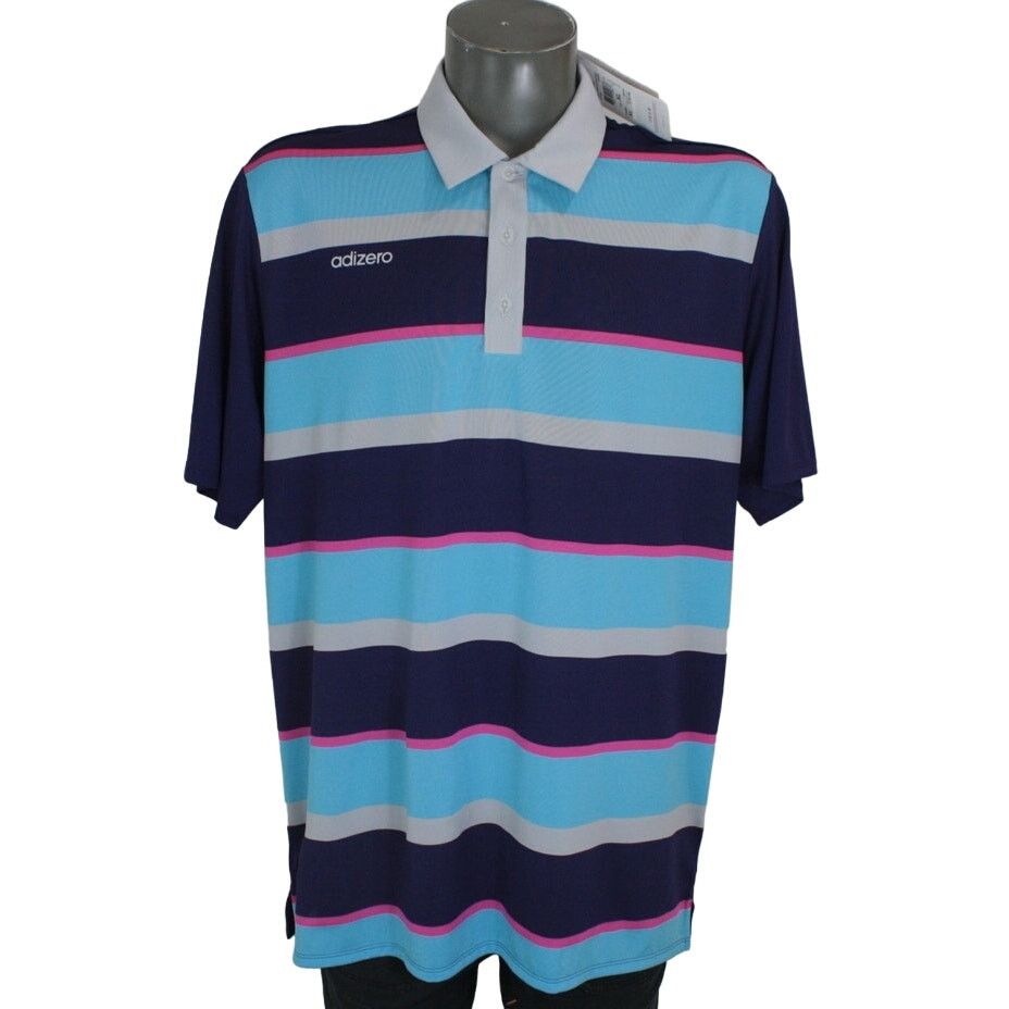 Adidas Adidas AdiZero Golf Polo Shirt XL Purple Striped Performance Size US XL / EU 56 / 4 - 1 Thumbnail