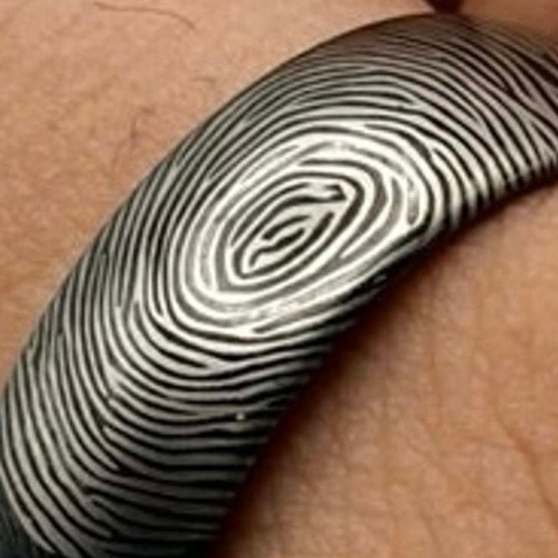 Other Black Finger Print Men’s Ring Size ONE SIZE - 2 Thumbnail